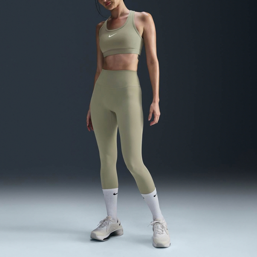 NIKE 緊身褲 DF ONE HR TIGHT USEAM 草綠色 後口袋 內搭 運動褲 女 HJ9196-320