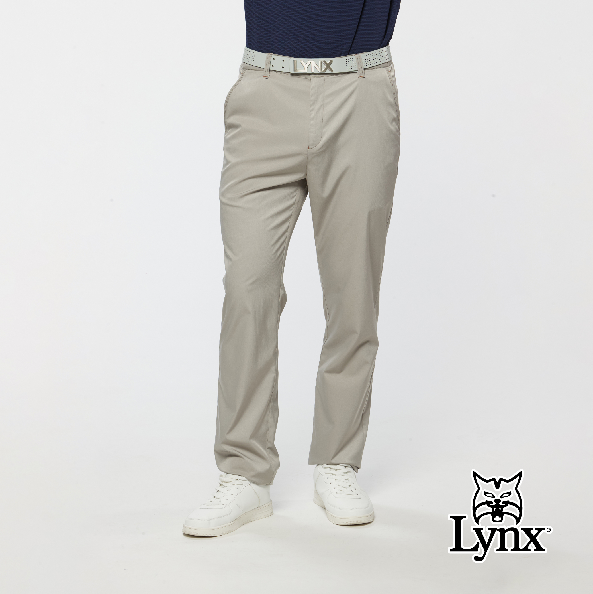 男款經典大地色系彈性修身長褲