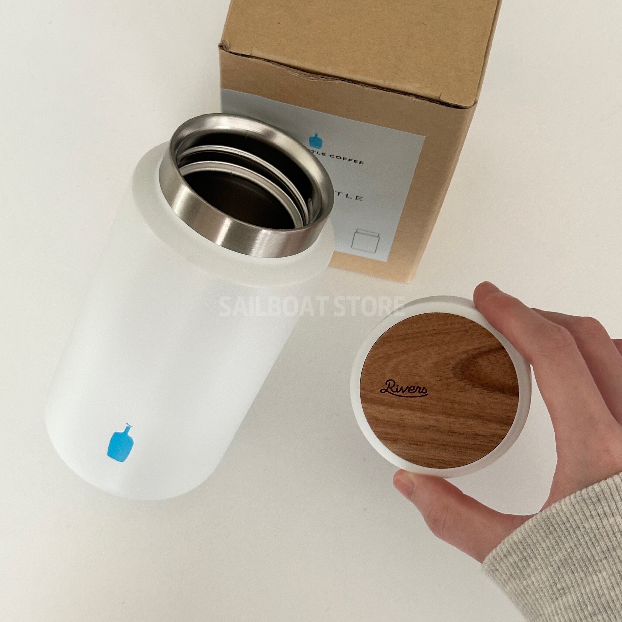 #預購 🇯🇵日本原宿限定 BLUE BOTTLE × RIVERS MOK 藍瓶 MOKU 隨行保溫瓶 350ml