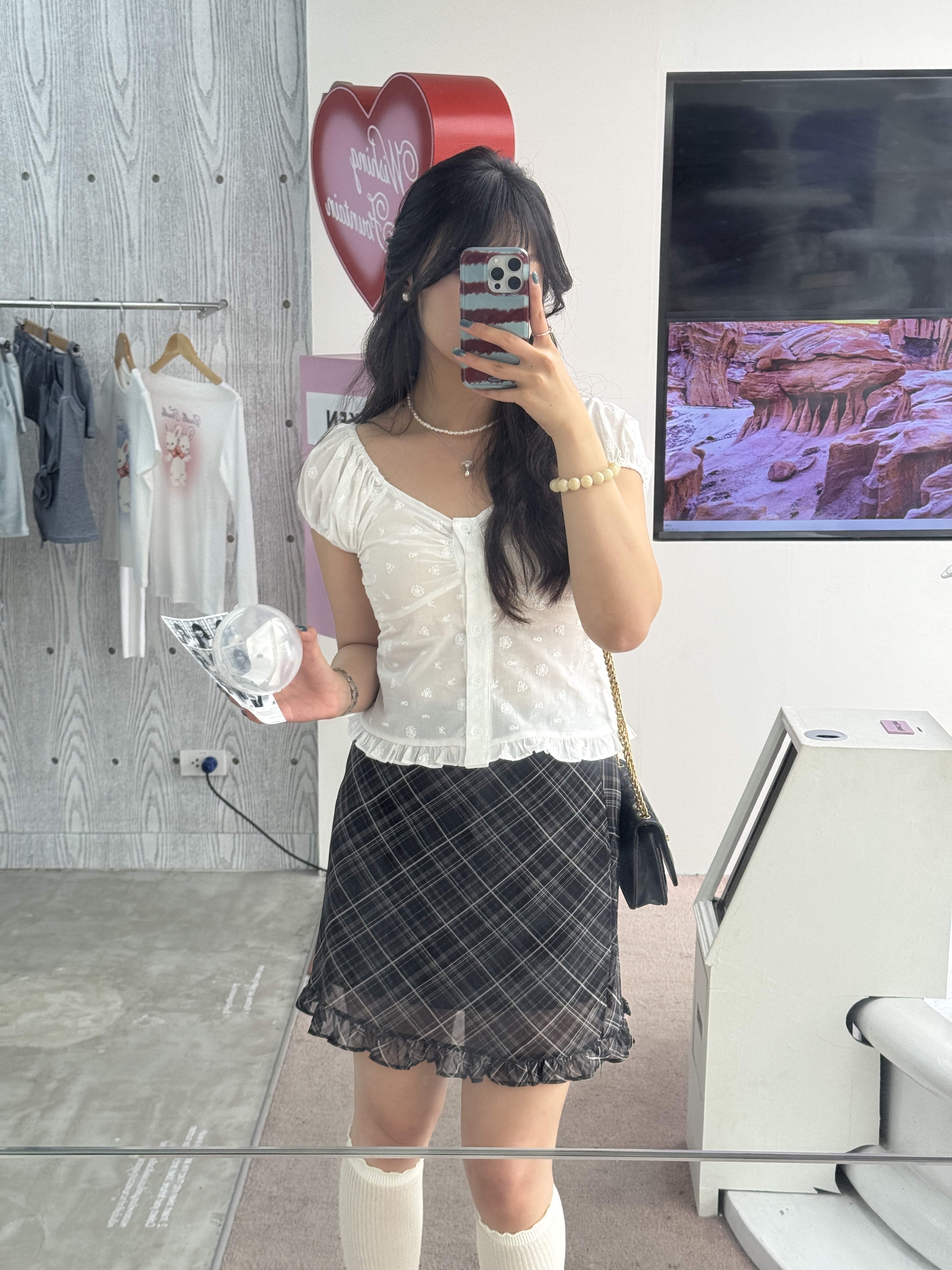 vintage checked skirt