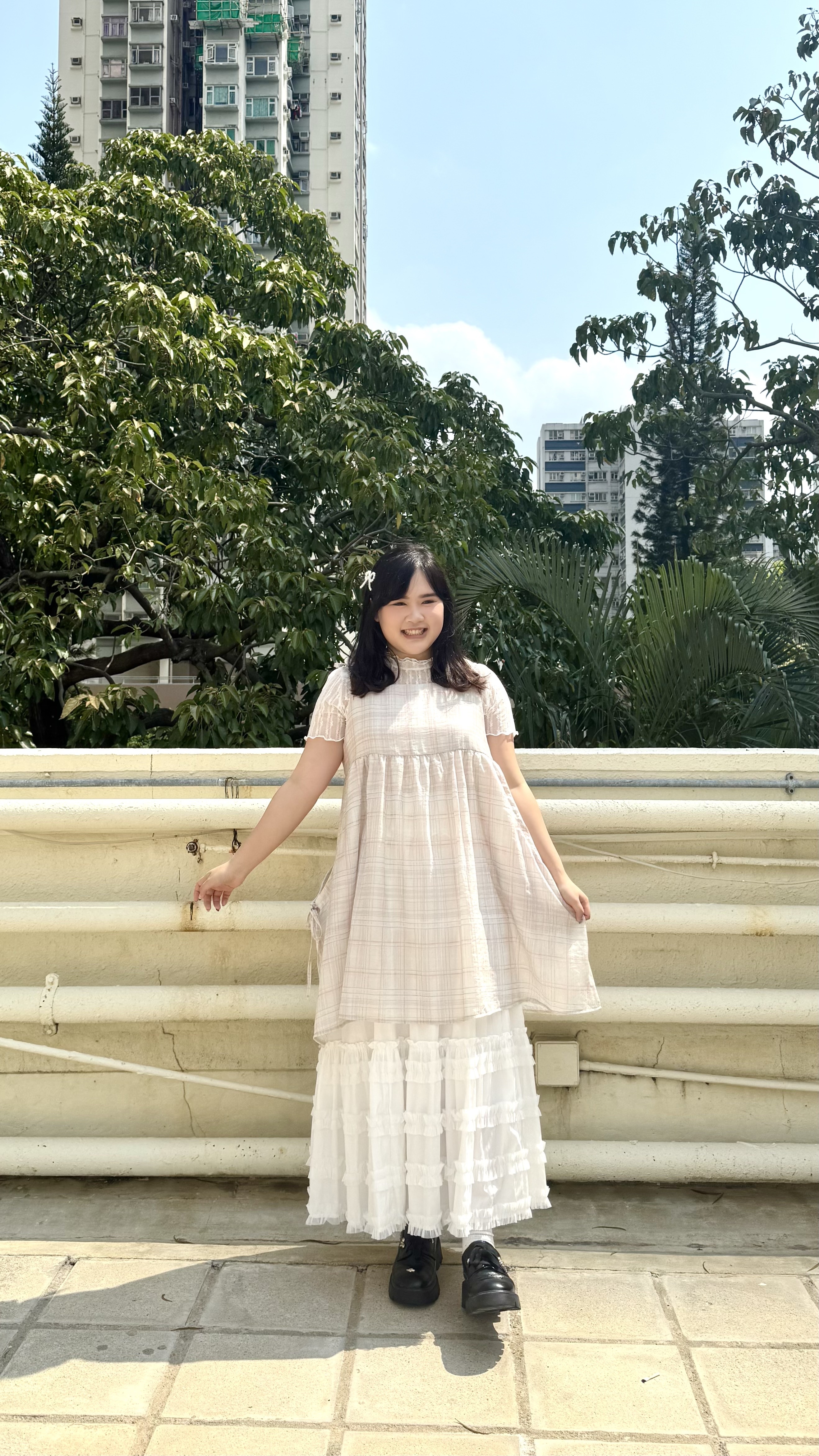 格紋糖果色有口袋綁帶吊帶