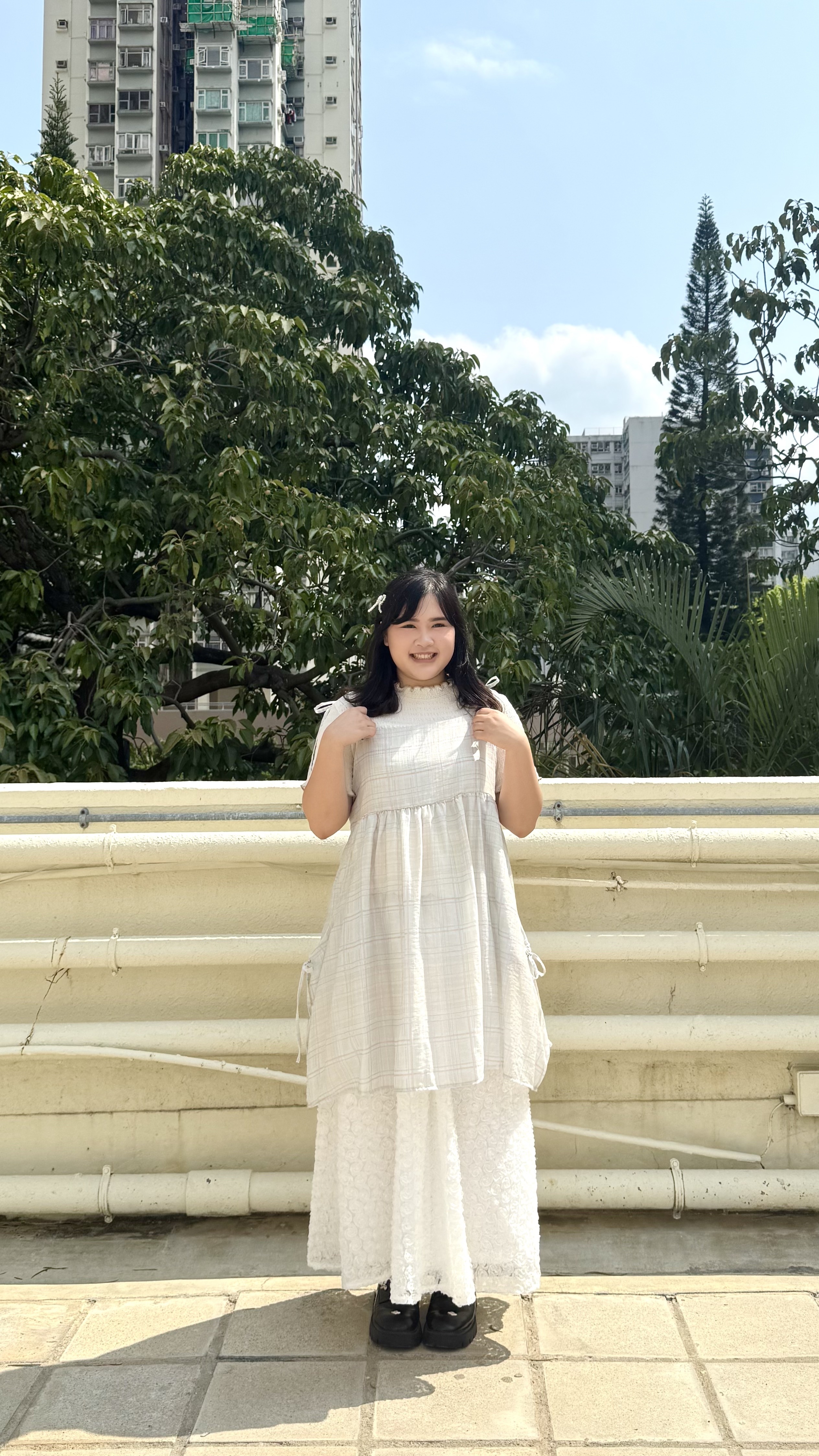 格紋糖果色有口袋綁帶吊帶