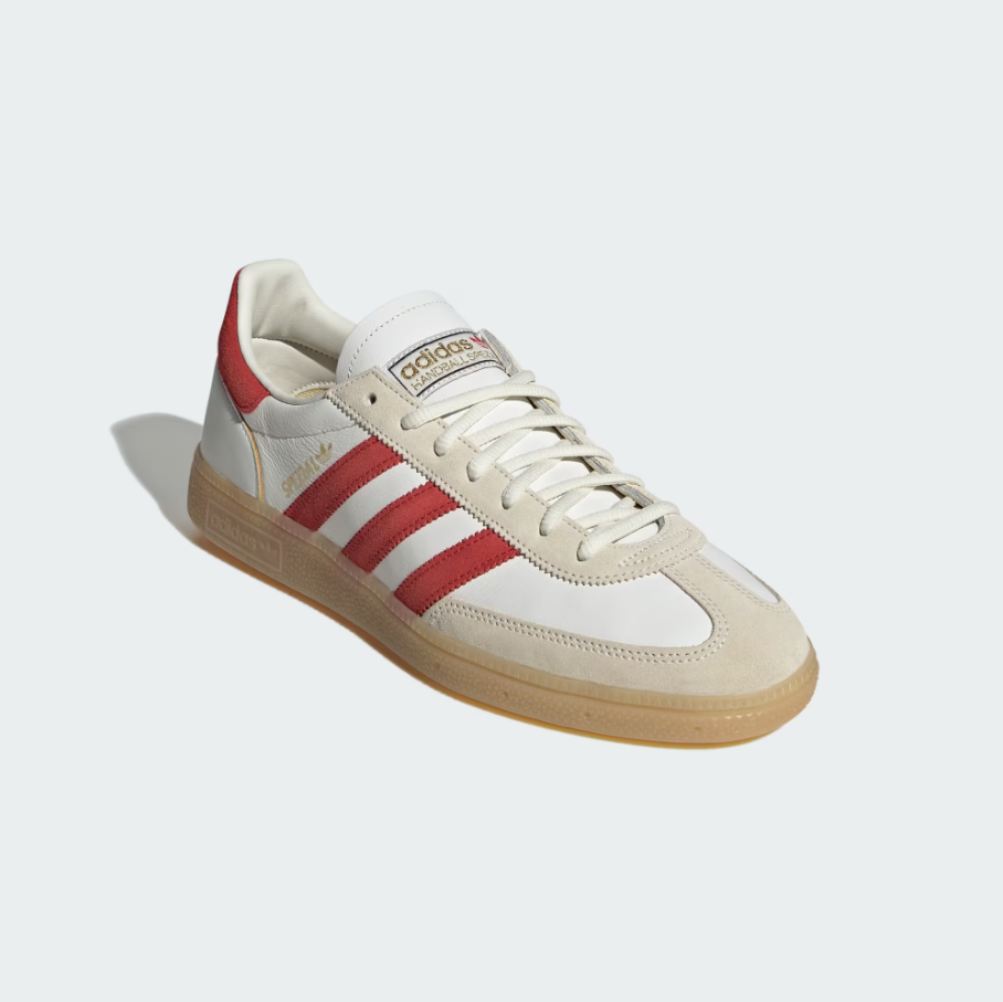 【 adidas HANDBALL SPEZIAL 皮革休閒鞋款 - 白x紅 】