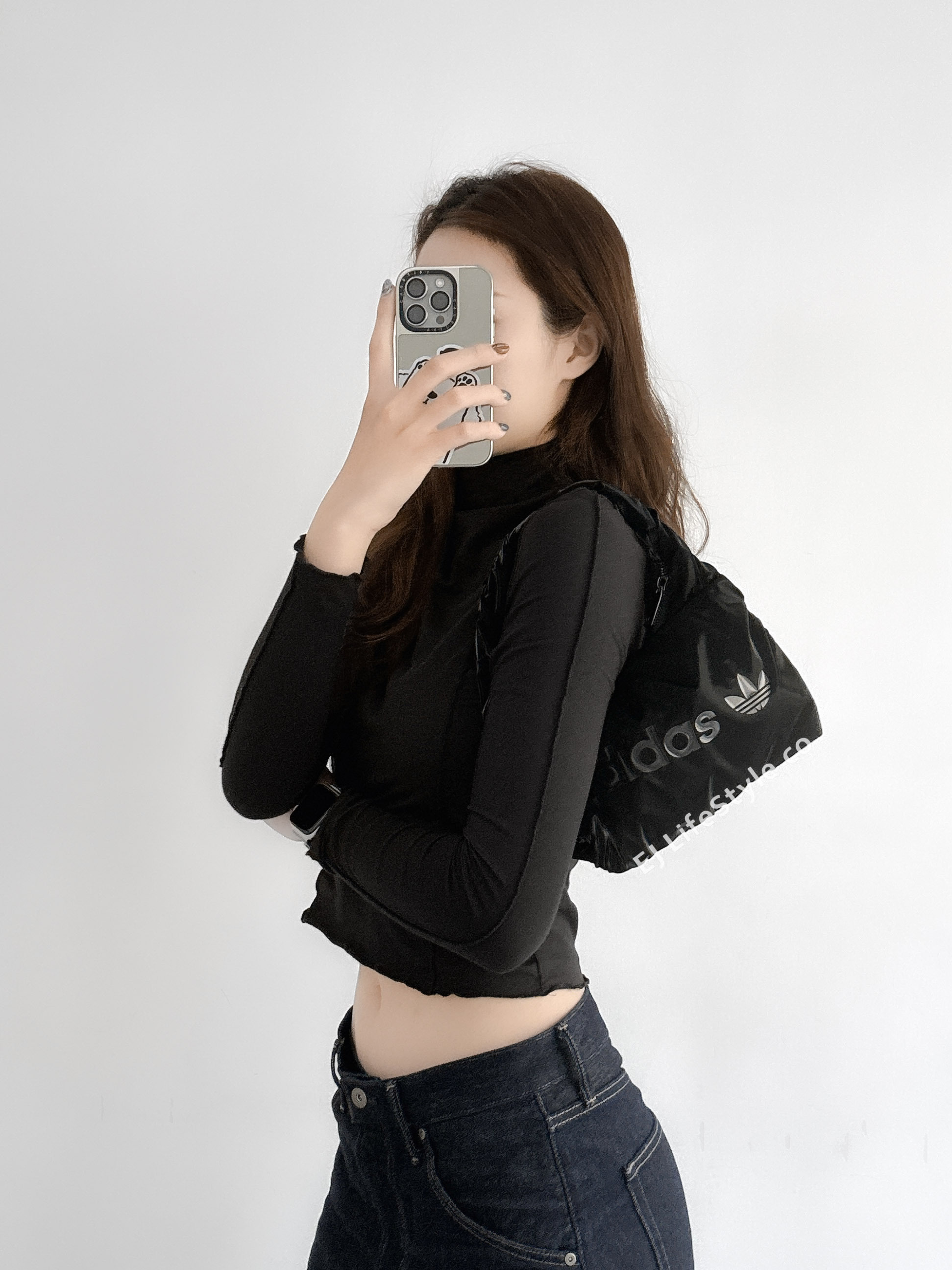 ADIDAS ORIGINALS 絲綢黑雲朵 腋下包 單肩包 手提包 黑色 HK0154 / 現貨