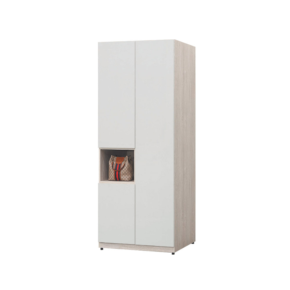 柏蒂家居-巴克利2.7尺三門衣櫃/衣櫥-雙吊桿+三置物格