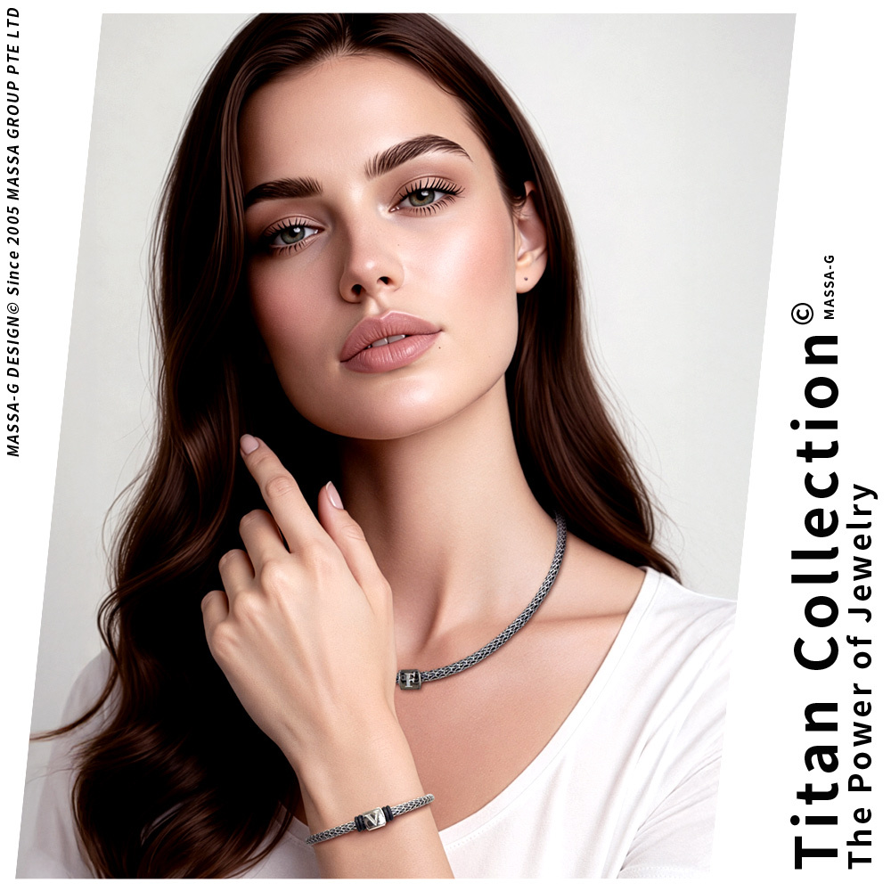 MASSA-G Titan X1 4mm超合金鍺鈦項鍊搭配字言字語白鋼字母墬