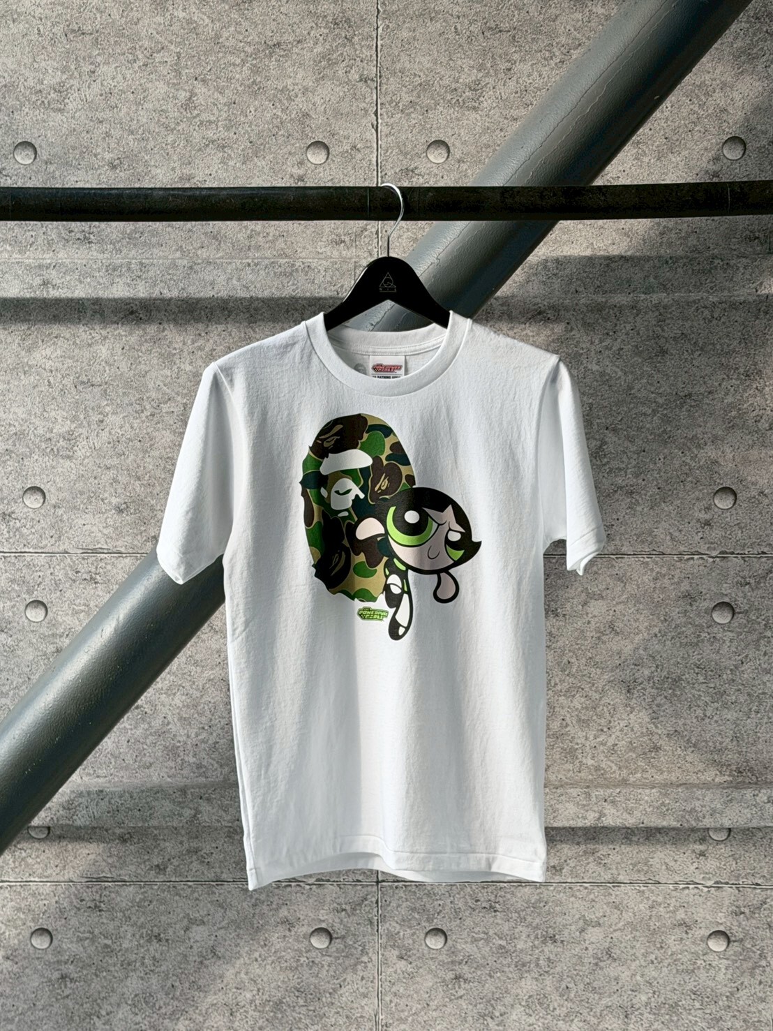 BAPE x THE POWERPUFF GIRLS ABC CAMO 綠迷彩人猿 毛毛 短袖 T