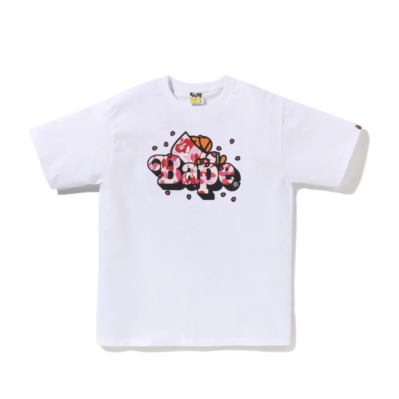 A BATHING APE ABC SAKURA CAMO MILO ON BAPE TEE MILO躺LOGO 櫻花 短T 黑色/白色-2M20110005
