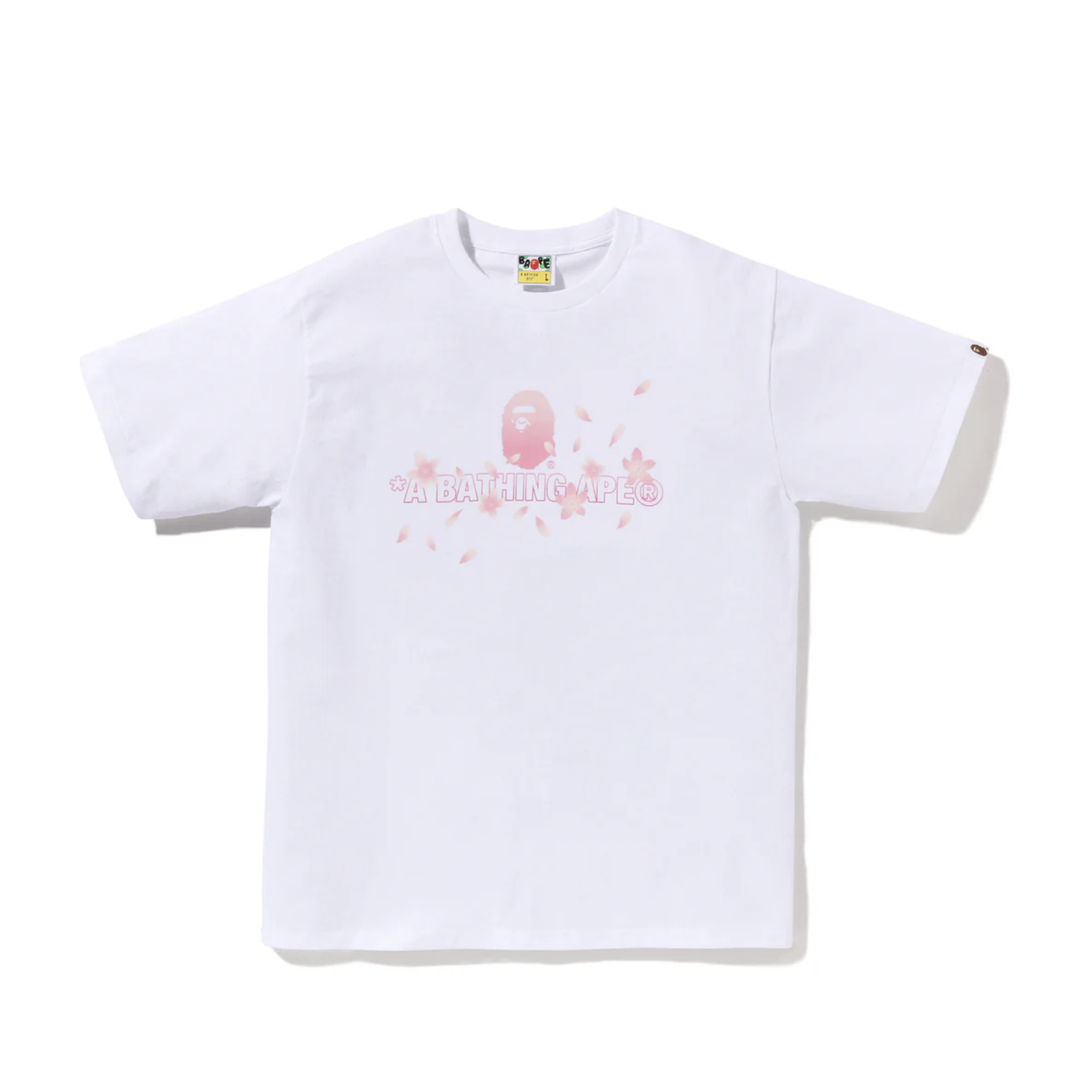 A BATHING APE SAKURA LOGO TEE 櫻花 漸層 猿人頭 短Ｔ 黑色/白色-1M20110012