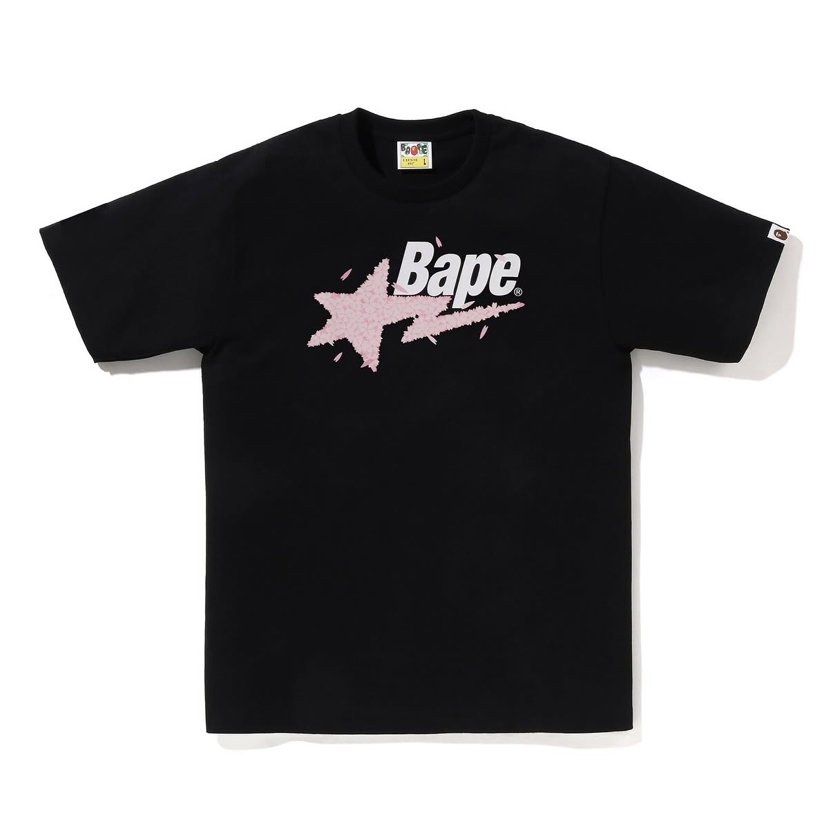 A BATHING APE STA BAPE SAKURA 櫻花 流星 LOGO 短T 黑色/白色 -1M22110028