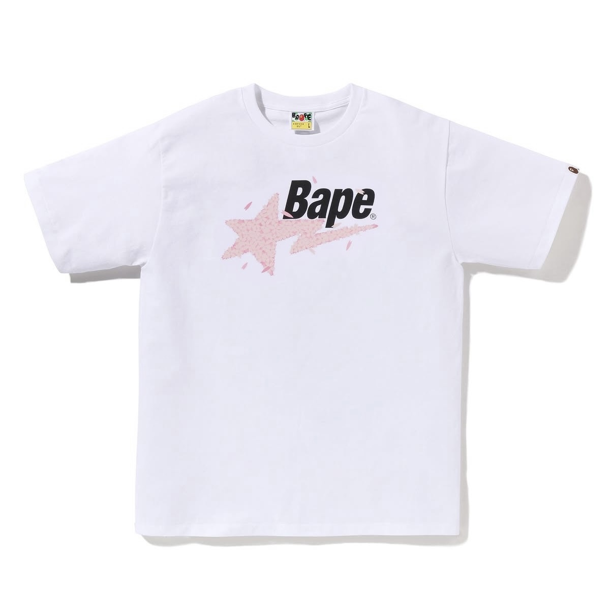 A BATHING APE STA BAPE SAKURA 櫻花 流星 LOGO 短T 黑色/白色 -1M22110028