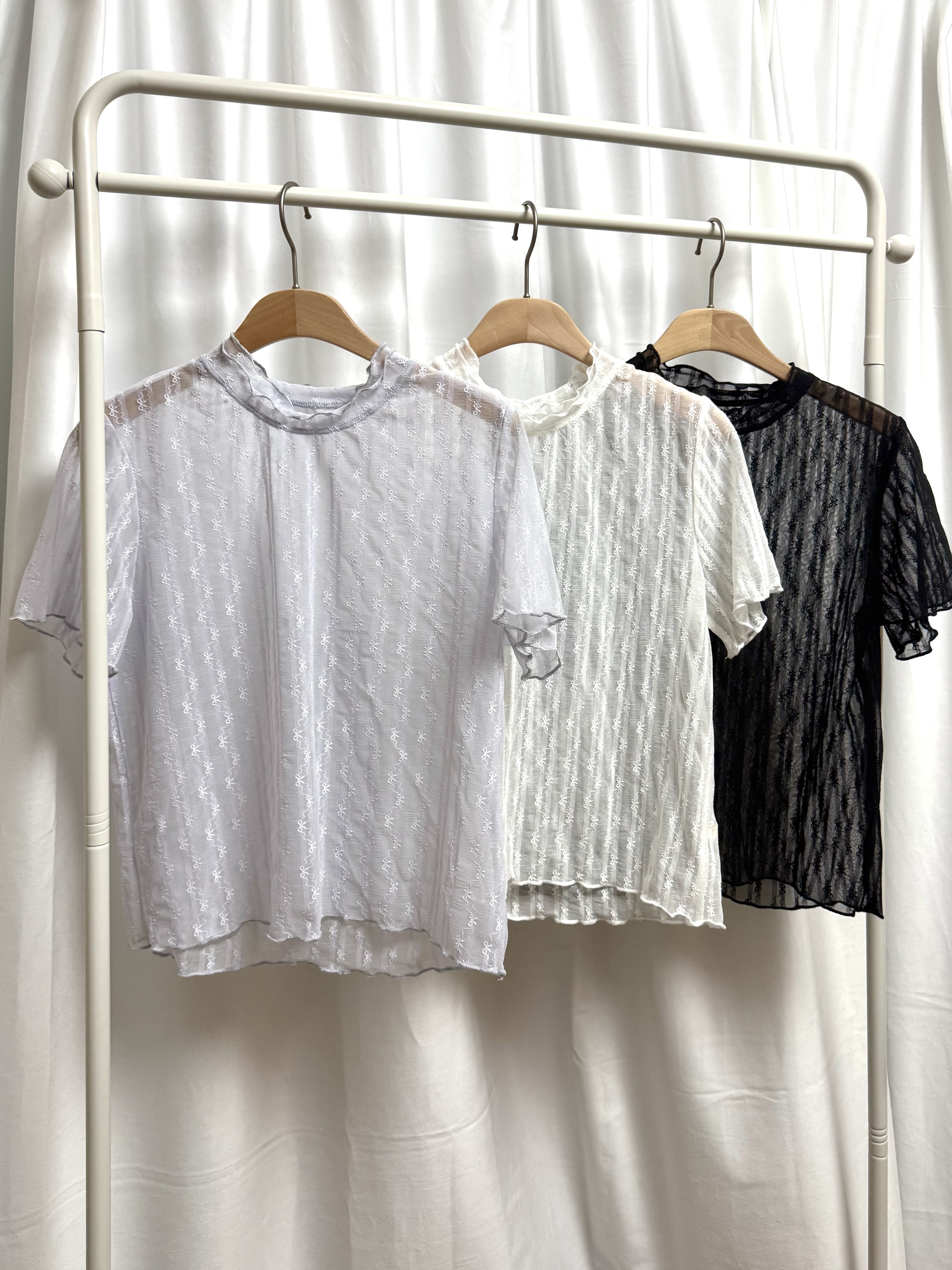 蝴蝶結透身雙層領Top