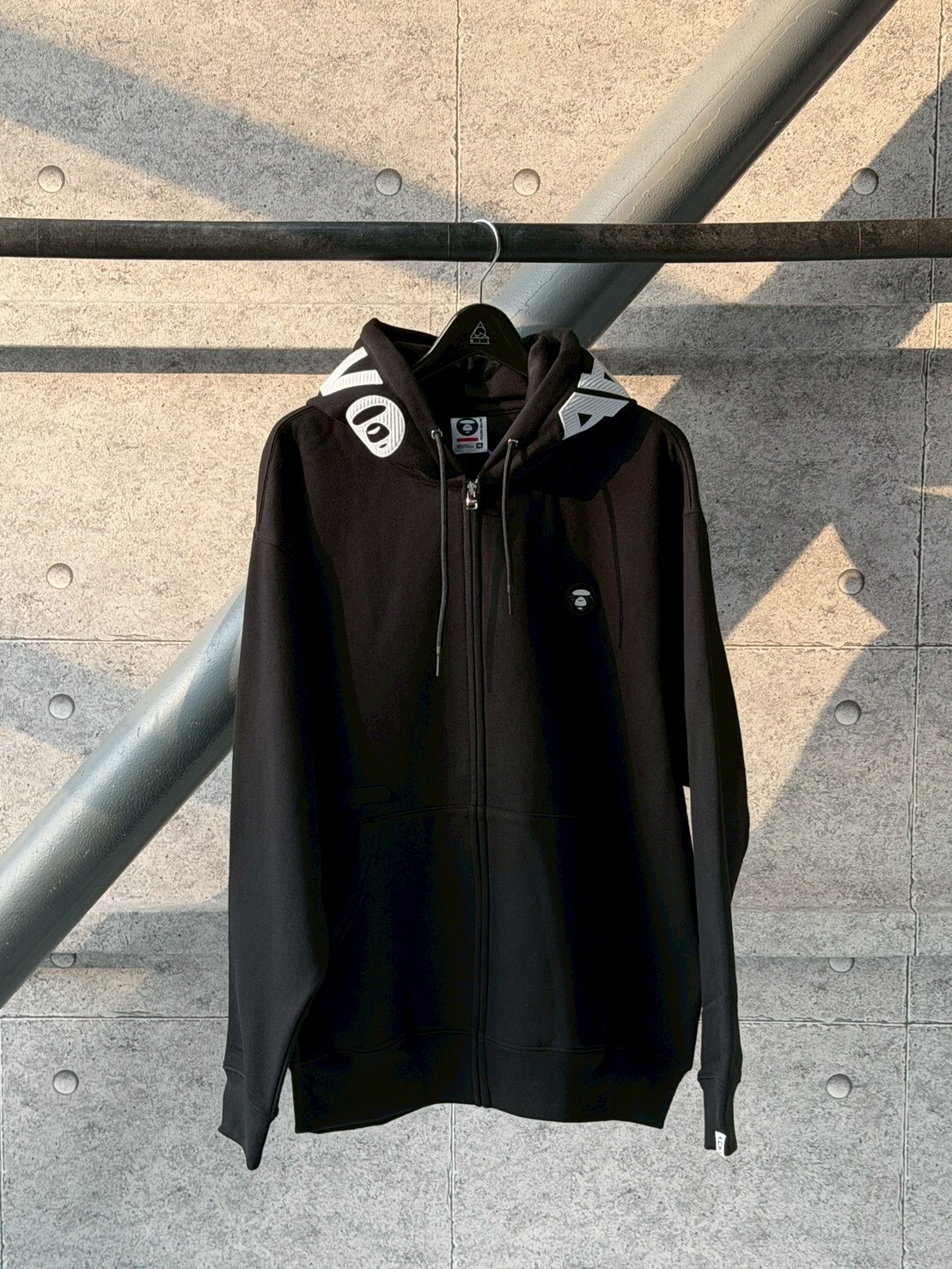 AAPE 絕版款 胸前立體膠印人猿頭Logo 環帽字體貼布 外套