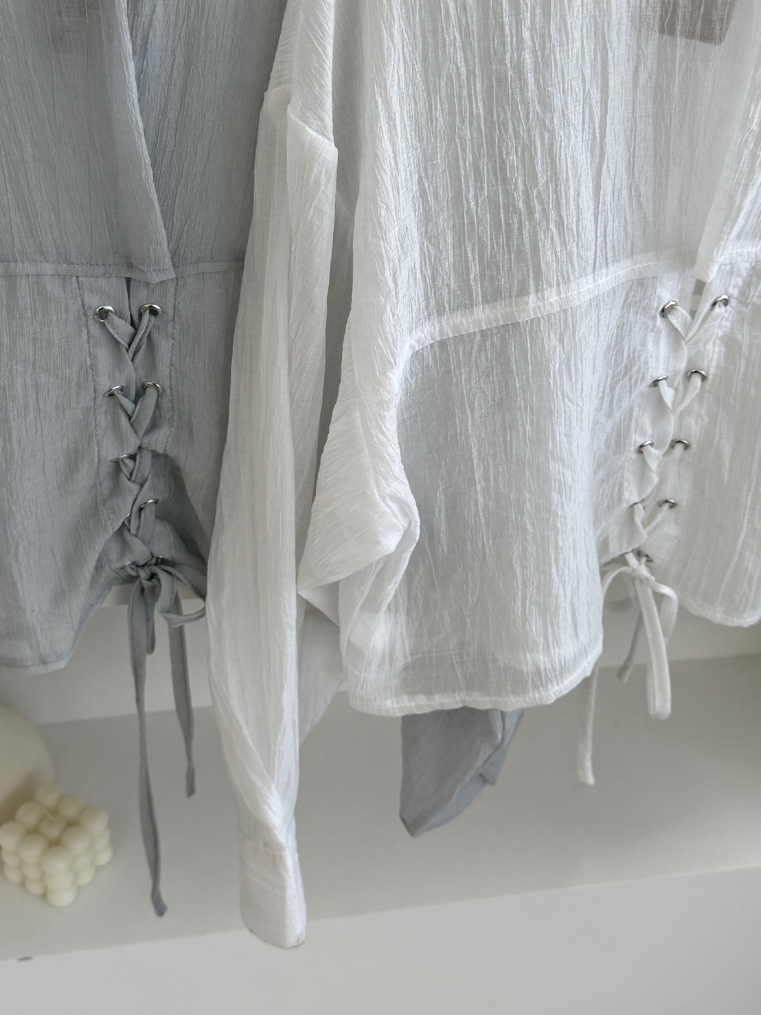 法朵Fado shop｜後綁結水波紋襯衫 3725004 三色