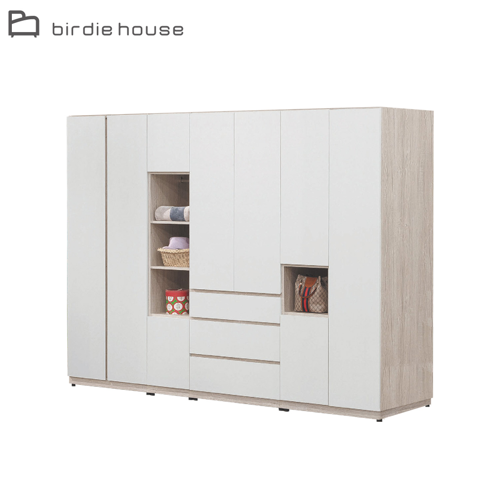 柏蒂家居-巴克利9.3尺多功能收納衣櫃組合