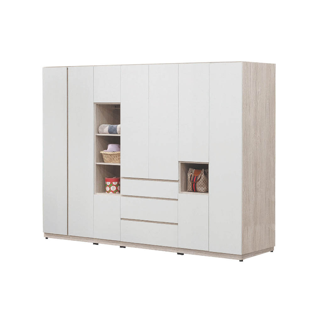 柏蒂家居-巴克利9.3尺多功能收納衣櫃組合