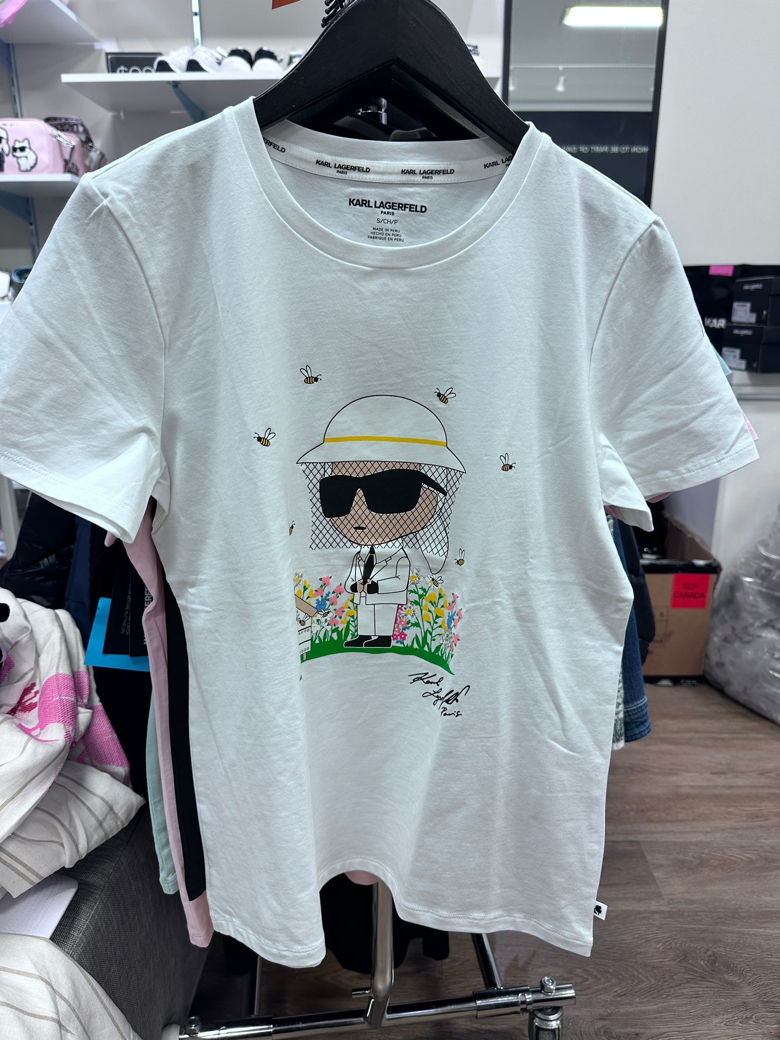 RT46 KL養蜂人圖案 白色短袖衫 Bee Keeper Karl Logo Tee
