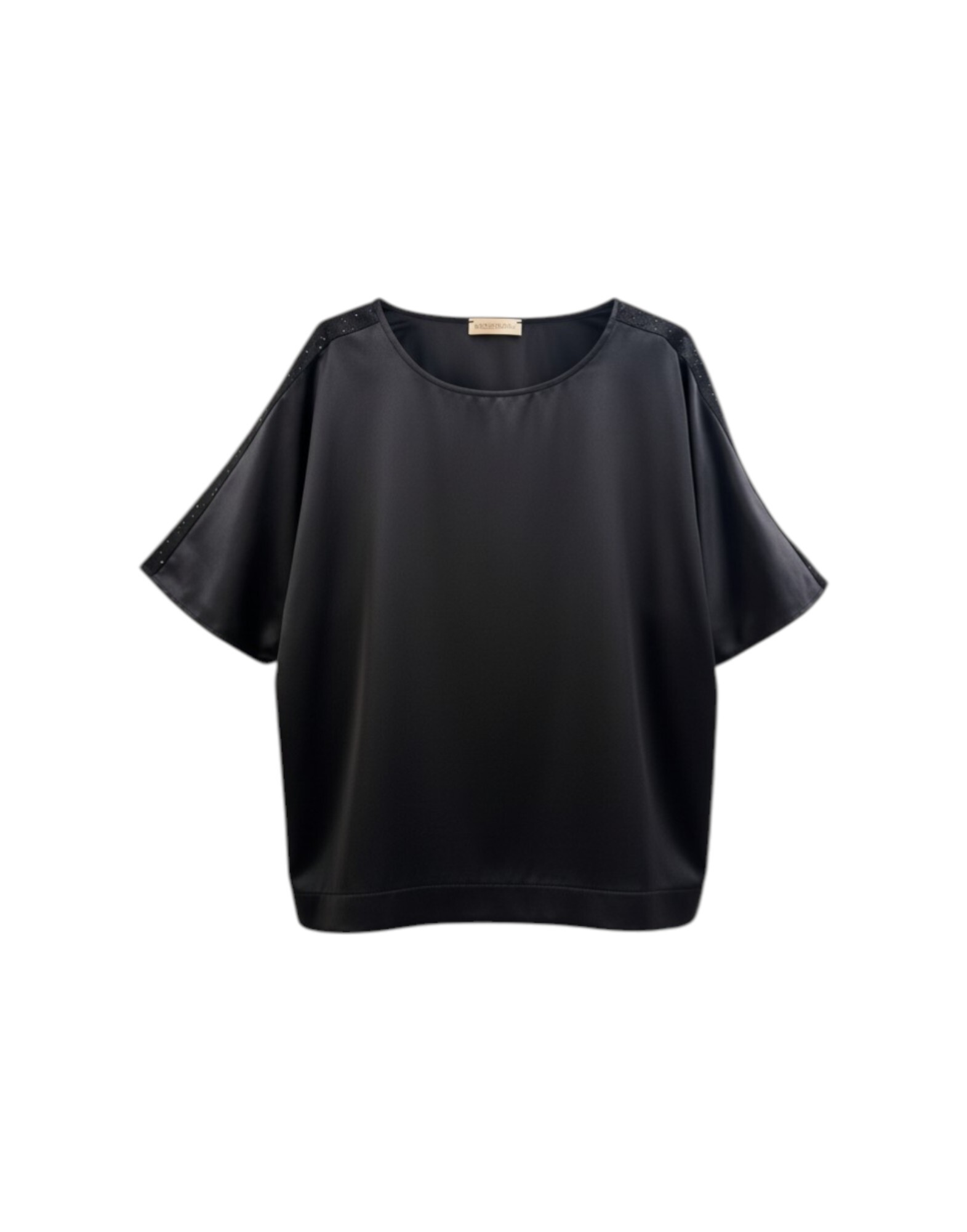 Purotatto 圓領絲上衣(黑)