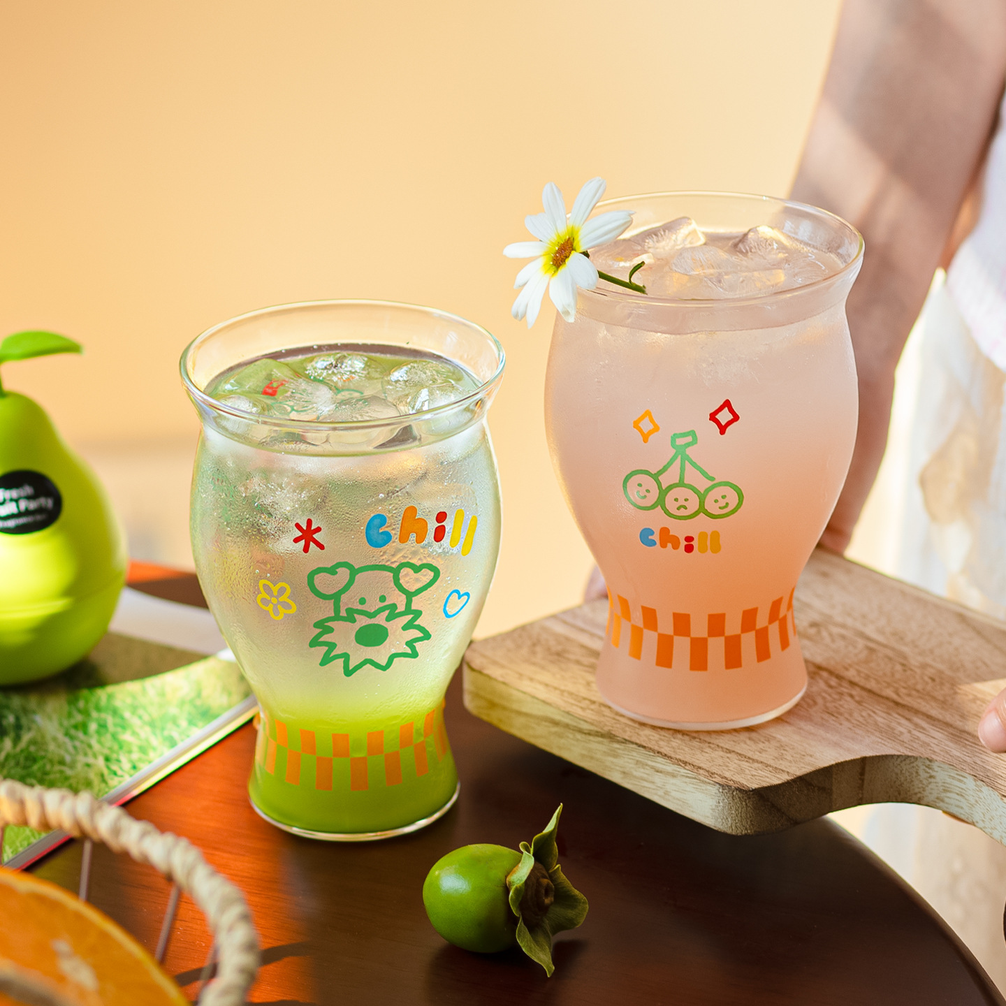 《6662》清爽夏日設計感玻璃杯550ml