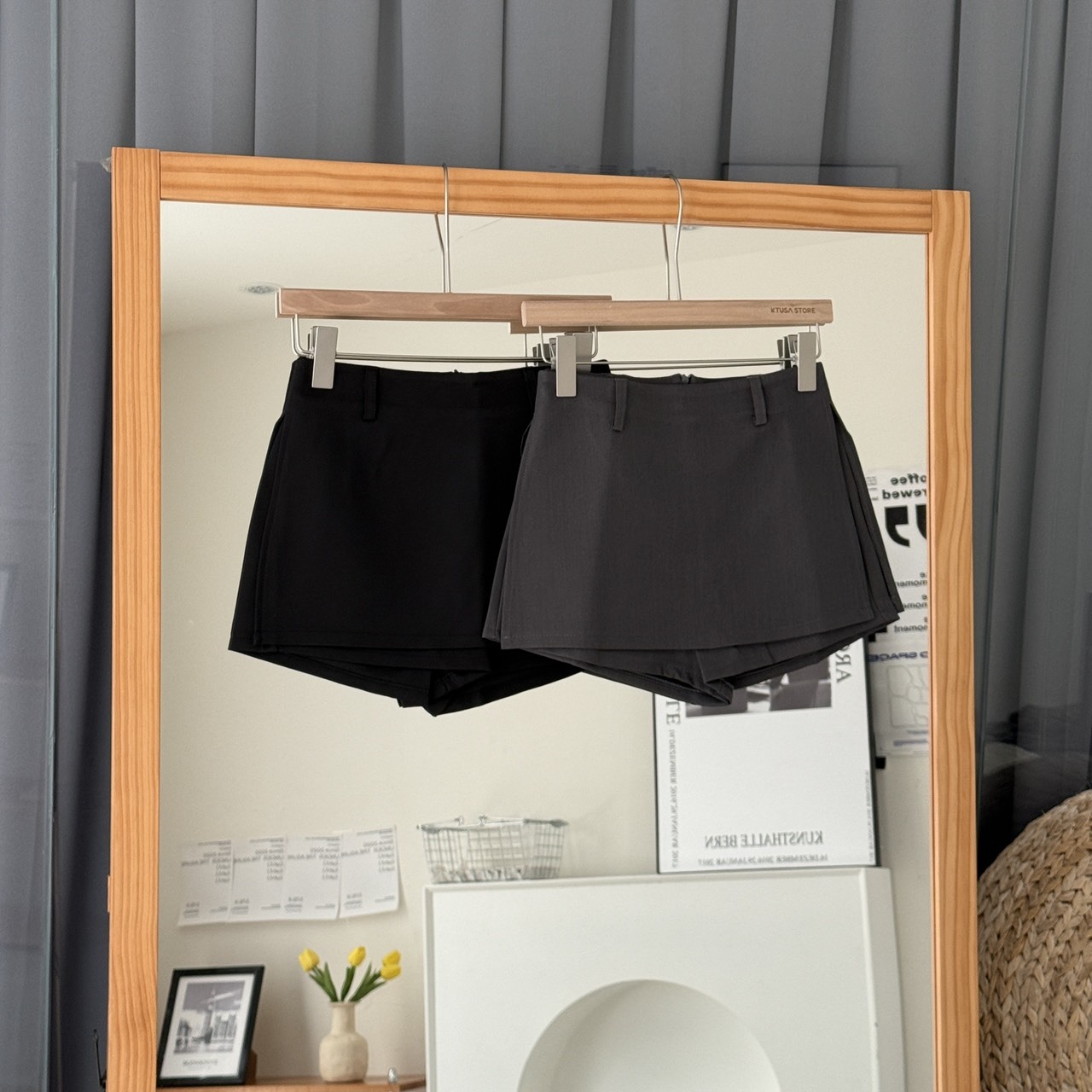 2018 附皮帶簡約西裝褲裙(R)