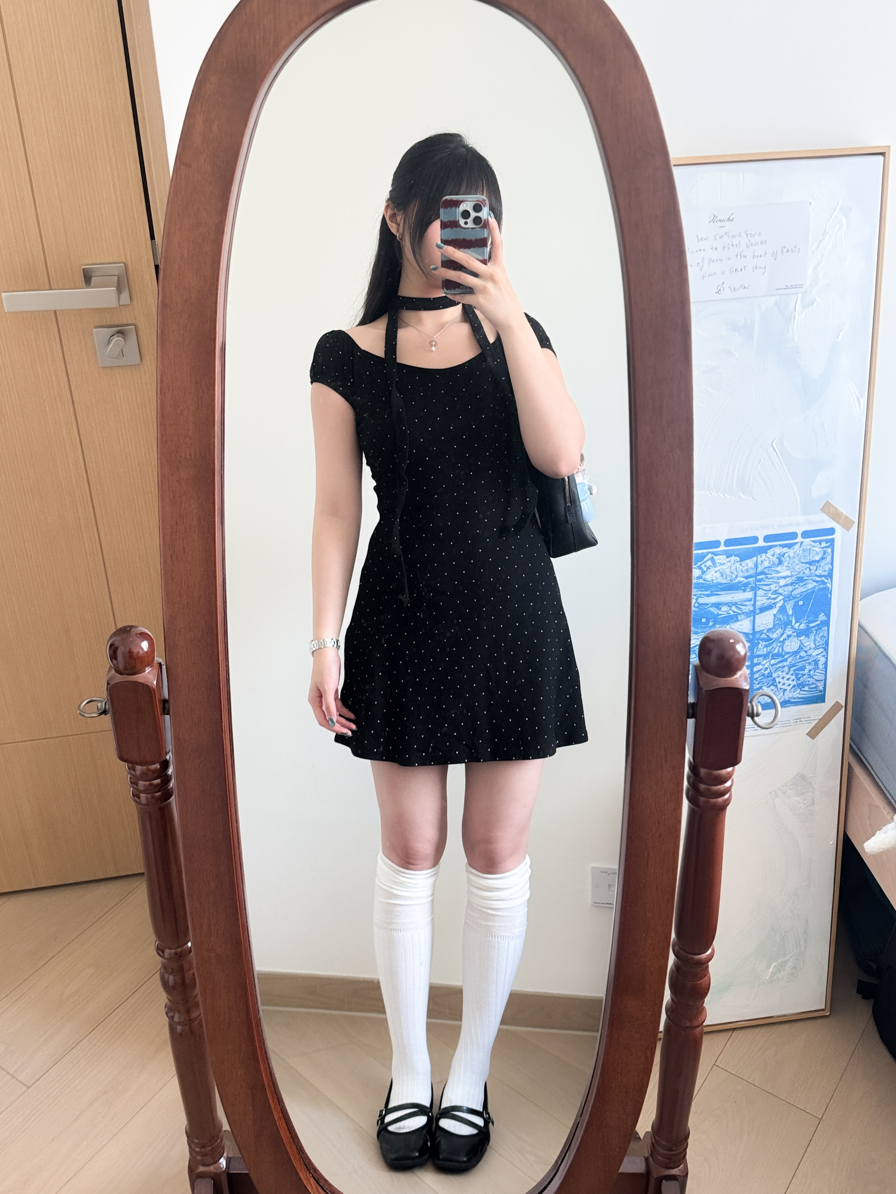 復古少女感波點DRESS