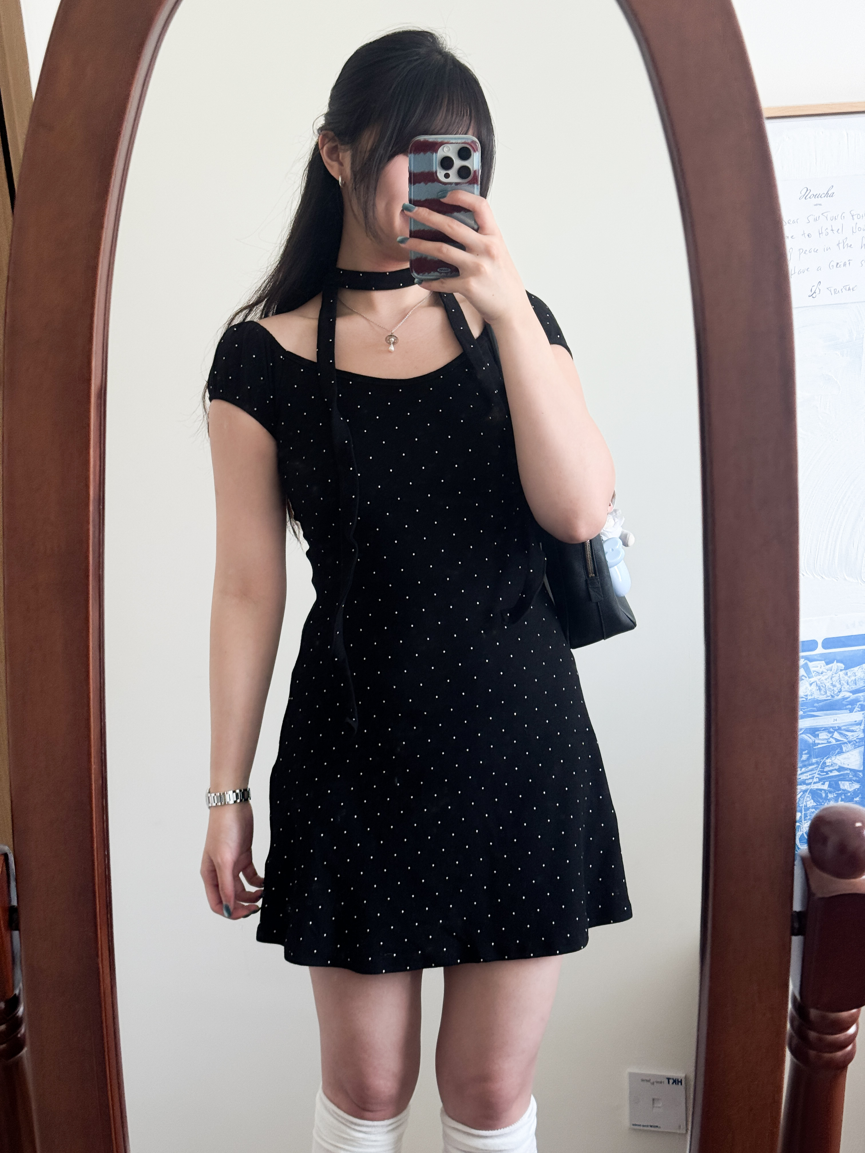 復古少女感波點DRESS