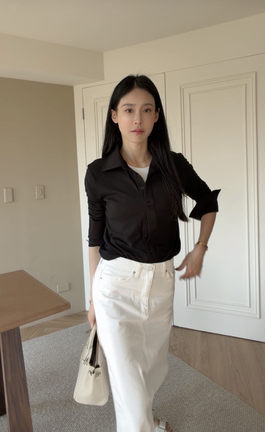 ｜韓國｜翻領排扣修身上衣