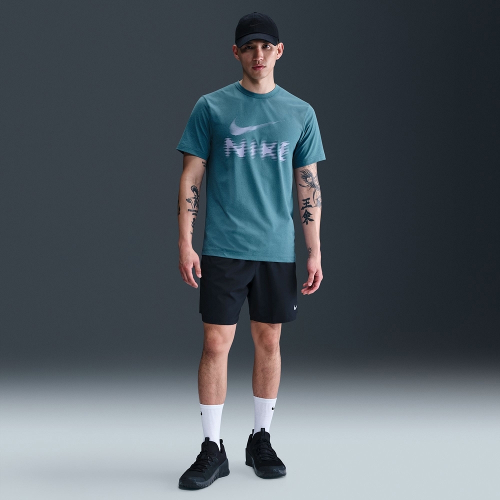 NIKE 短T DF UV HYVERSE GFX SS 灰藍綠 運動 短袖 男 HQ7988-006