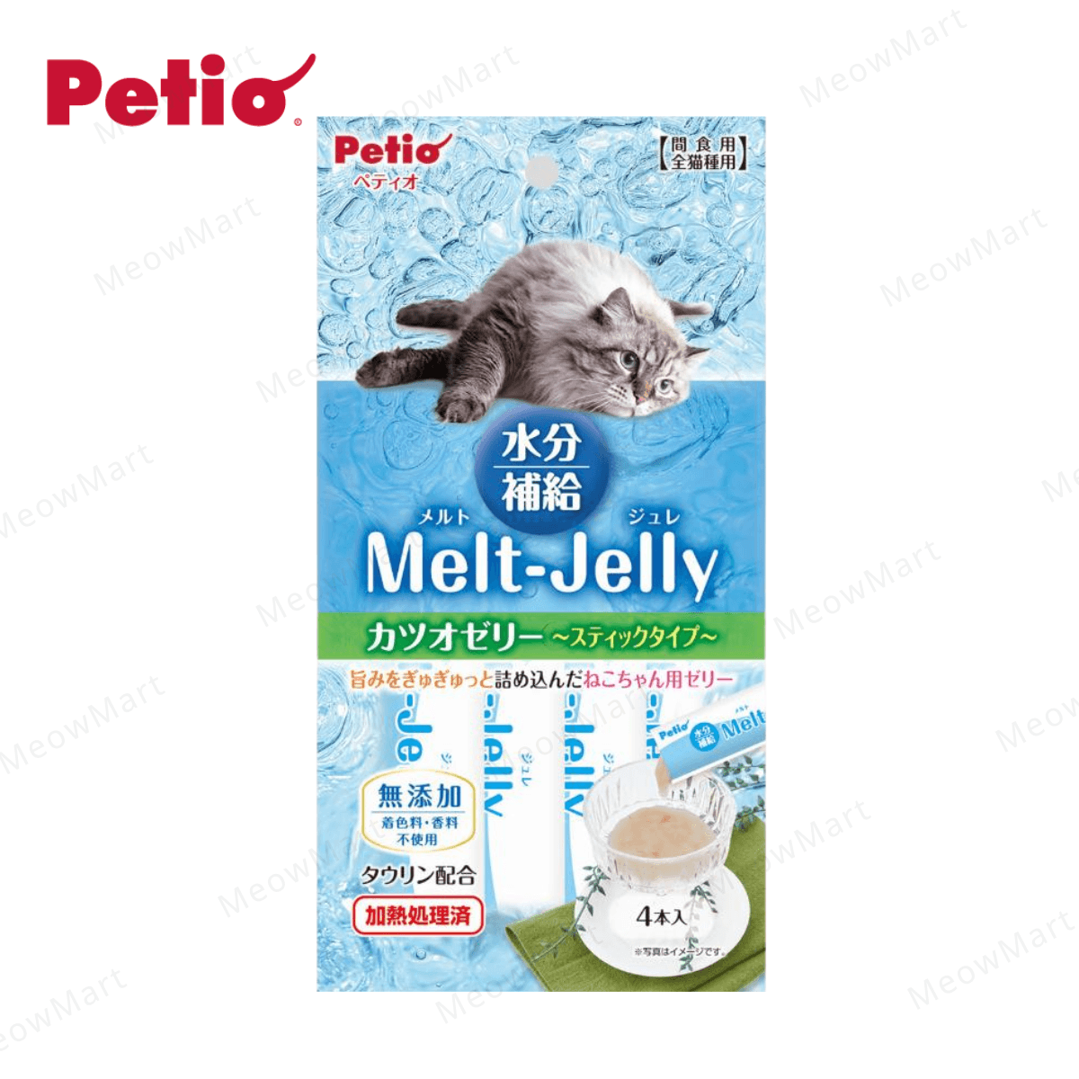 Petio 無添加保健補水｜鰹魚貓用啫喱條 (牛磺酸+) 4本