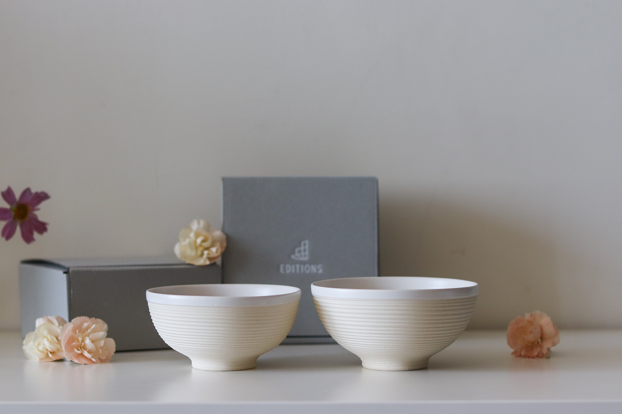 日本 EDITIONS 祥風窯 千段白 飯碗 小缽