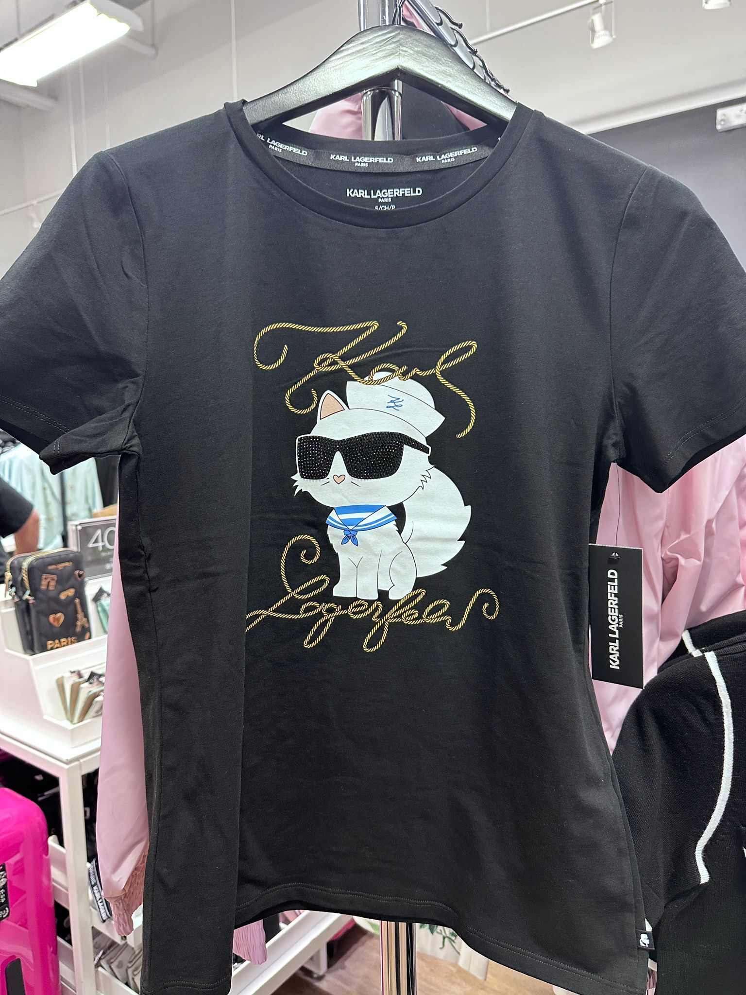 RT51 KL 水手貓貓 黑色短袖衫 Sailor Choupette Logo Tee