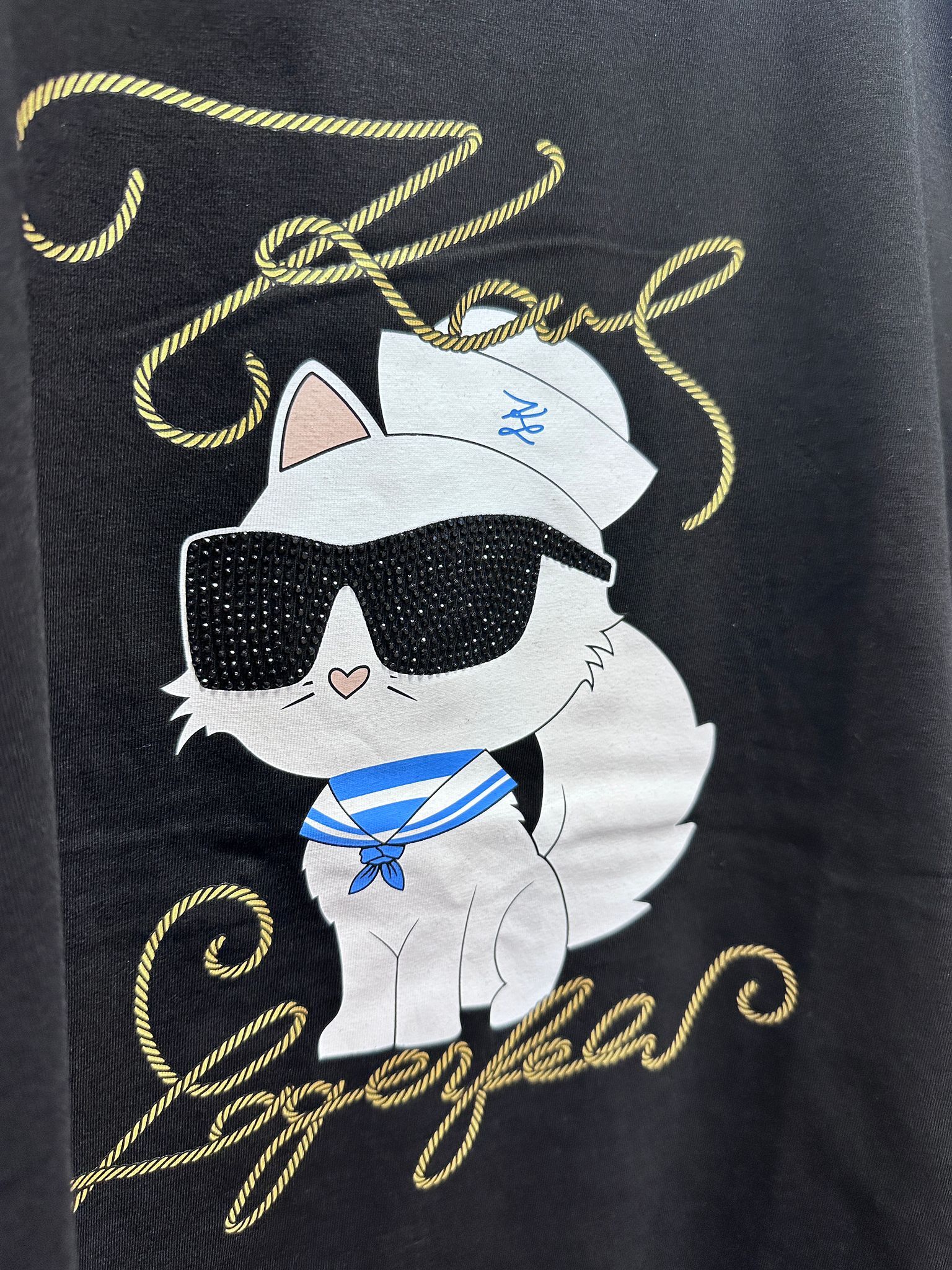 RT51 KL 水手貓貓 黑色短袖衫 Sailor Choupette Logo Tee