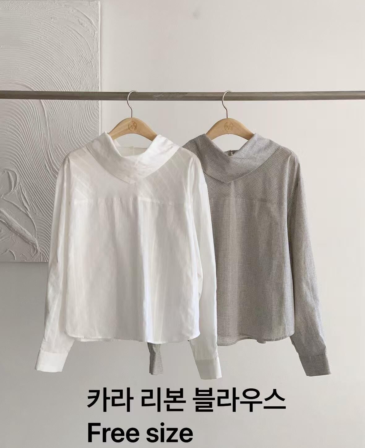 AW6029 高級感法式領口絲帶襯衫