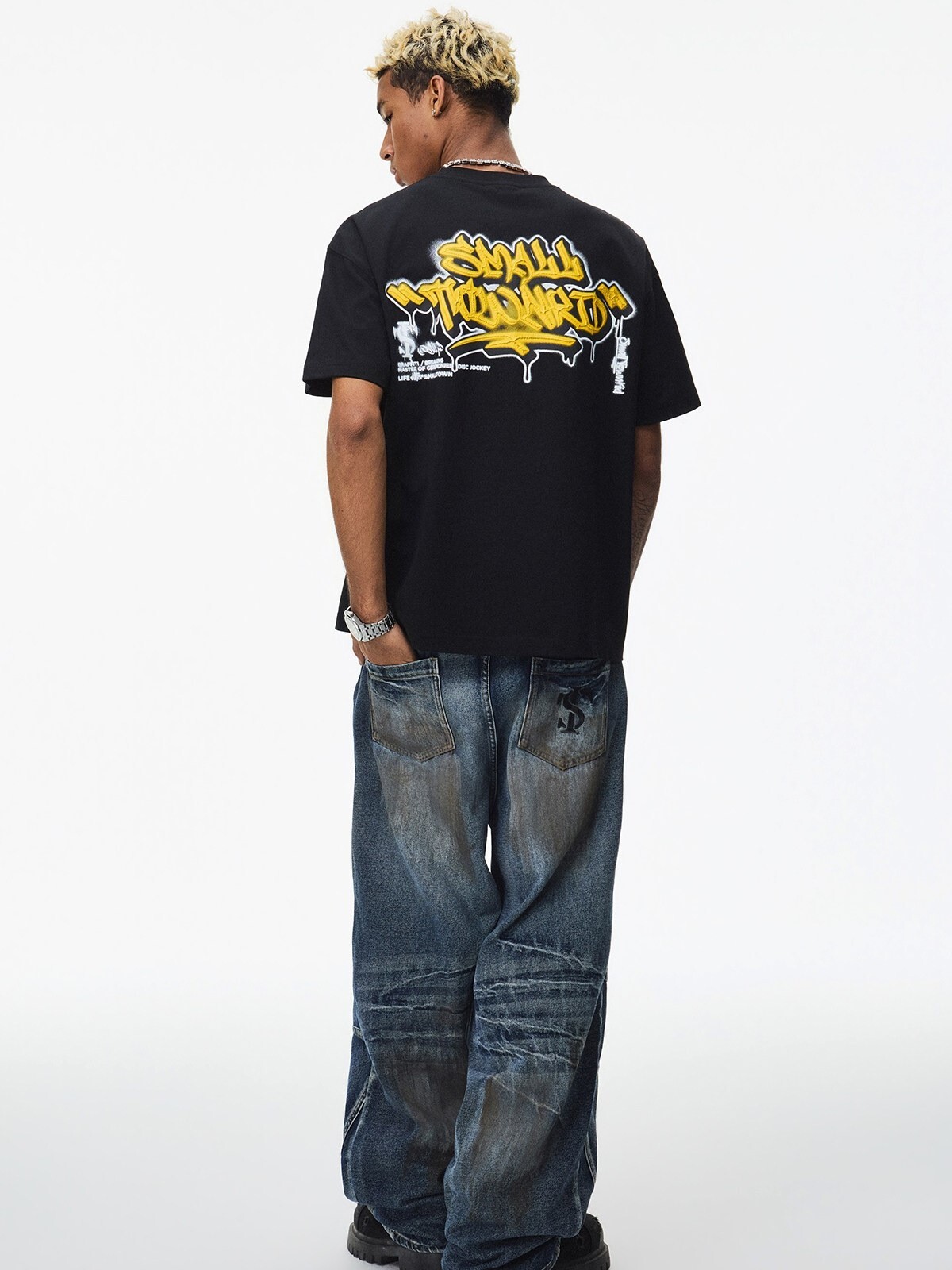 STK SmallTownKid 胸前Logo 拉漿塗鴉印花 短袖T