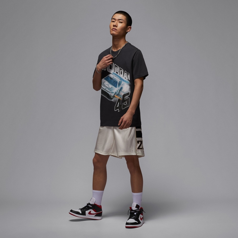 NIKE 短褲 AS M J BRK CAT SCRATCH SHORT 米黑色 運動 籃球褲 男 HV0561-133