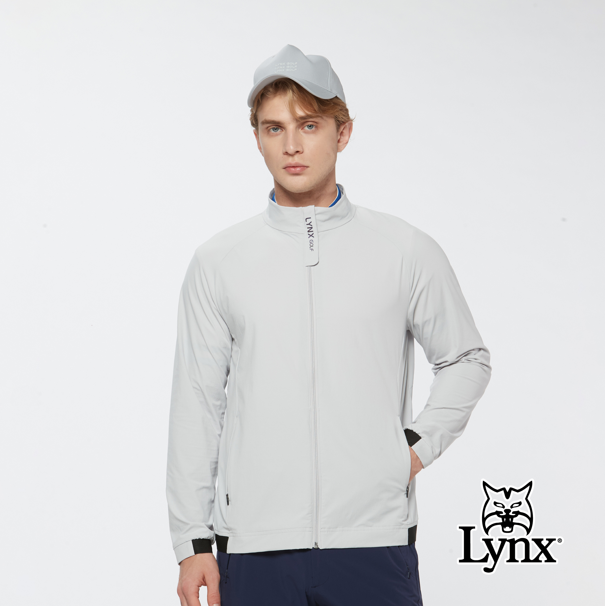 男款四面彈性吸濕排汗抗UV立領外套