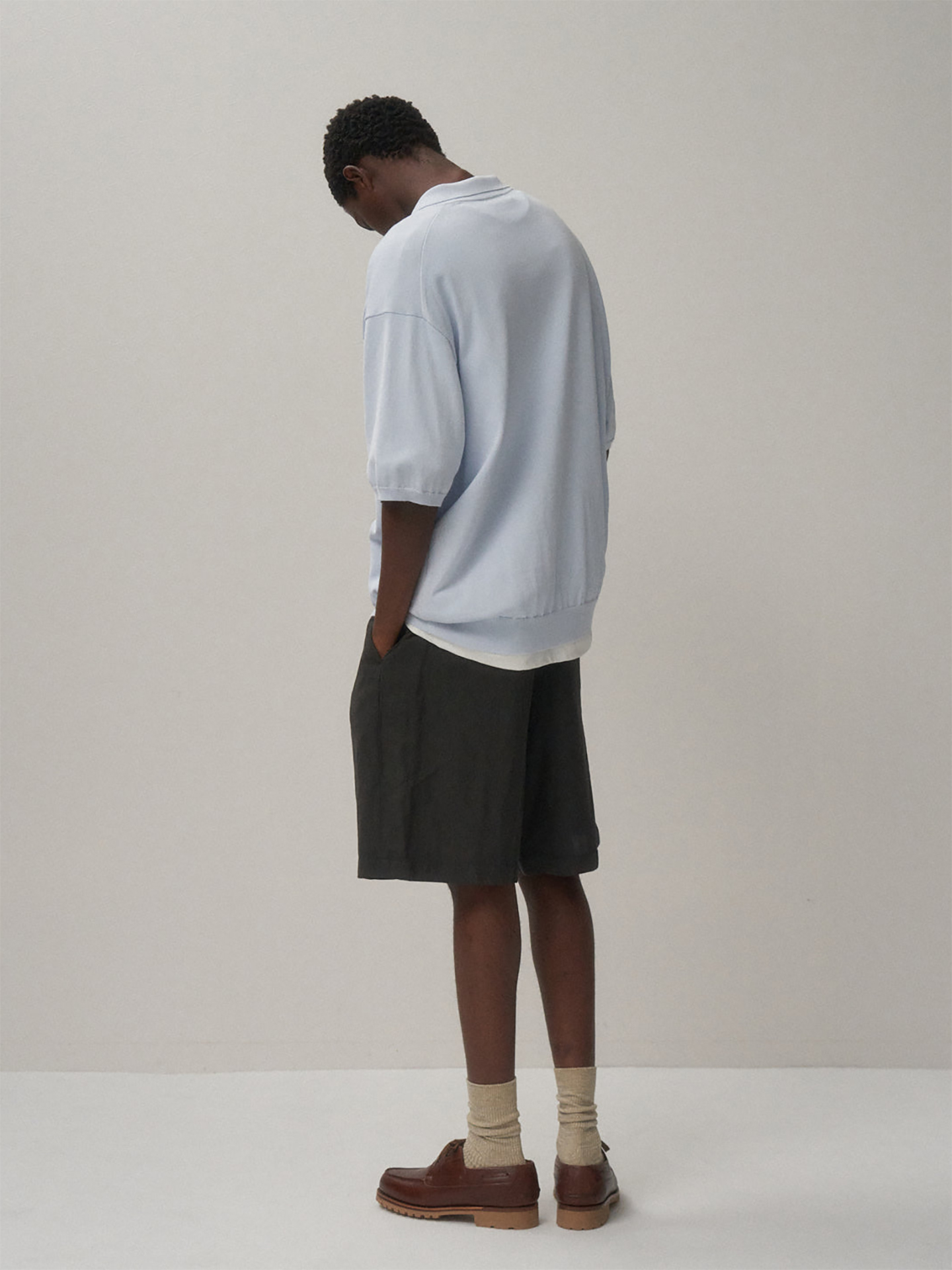 ATON Cotton Linen Voile Loose Fit Shorts