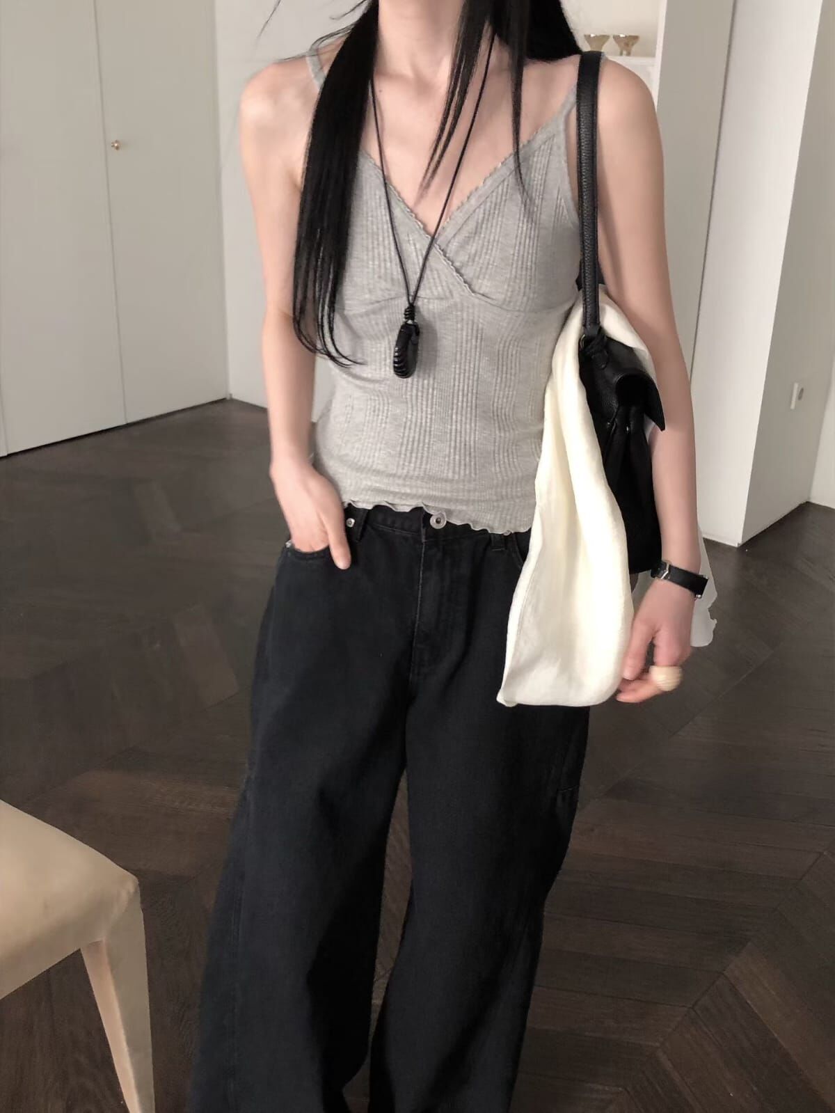 LB6025 坑紋吊帶背心