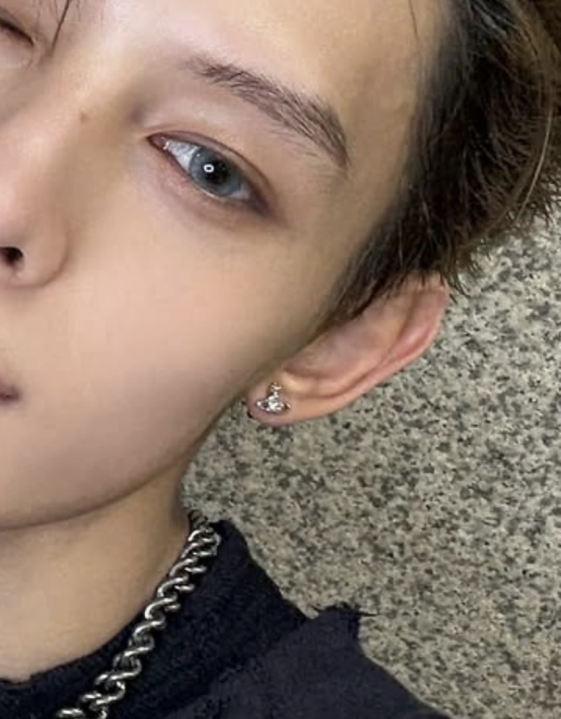 CORTIS 趙雨凡同款 Vivienne Westwood Solitaire 耳釘 銀色 白水晶