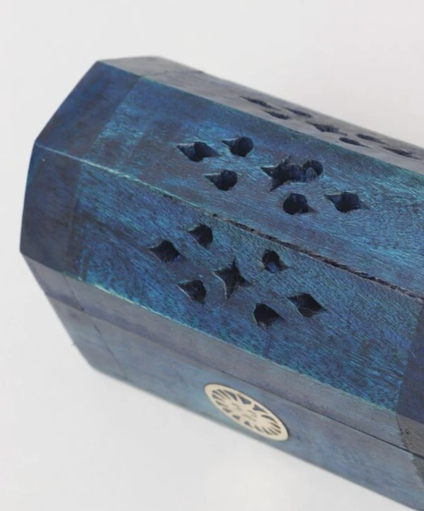 [ 印度手工製作] 木造盒型塔香爐