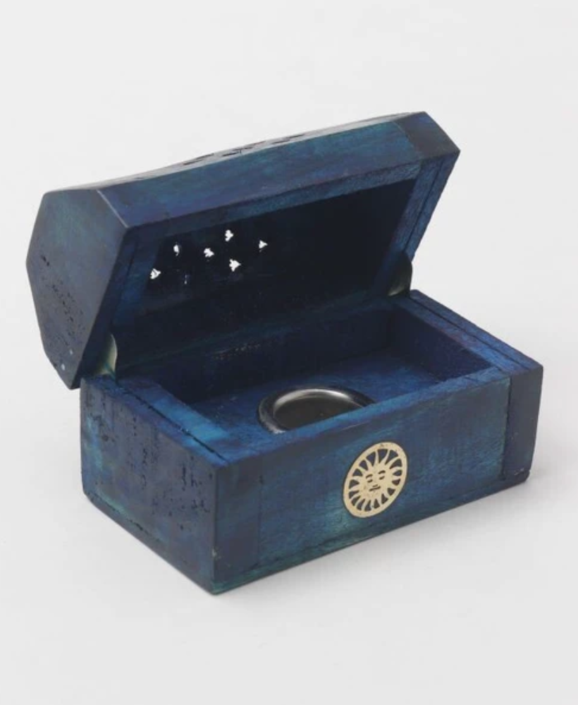 [ 印度手工製作] 木造盒型塔香爐