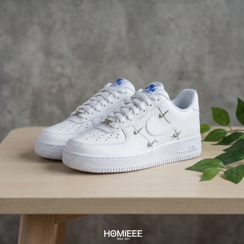 Nike Air Force 1 Chrome Luxe 白藍 四勾 泫雅 女鞋 [CT1990-100]