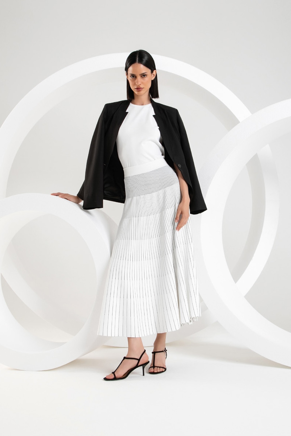 Purotatto 垂墜百褶長裙