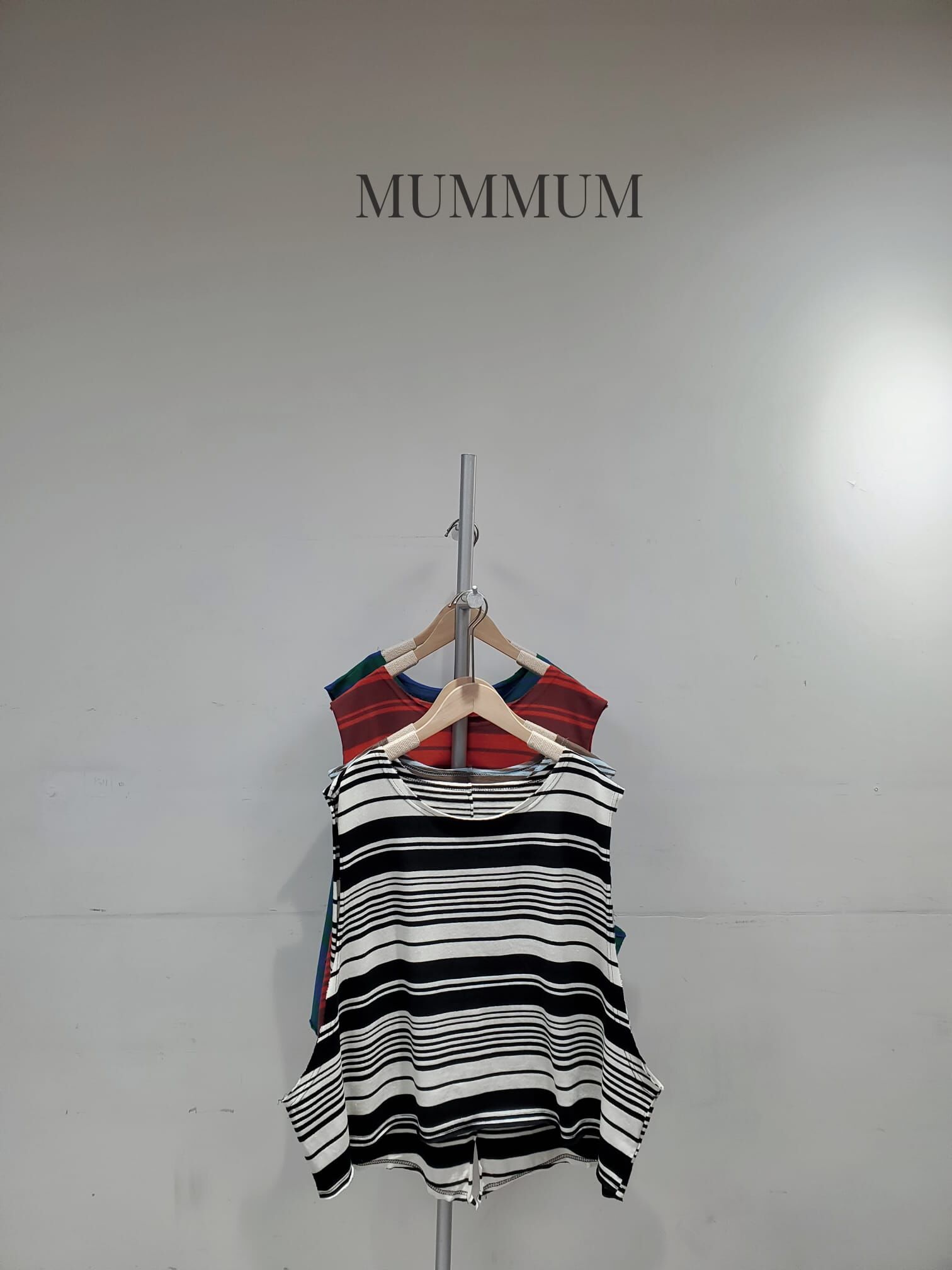 0213210a/花式間條兩色大口袖背心 60/60/23-25