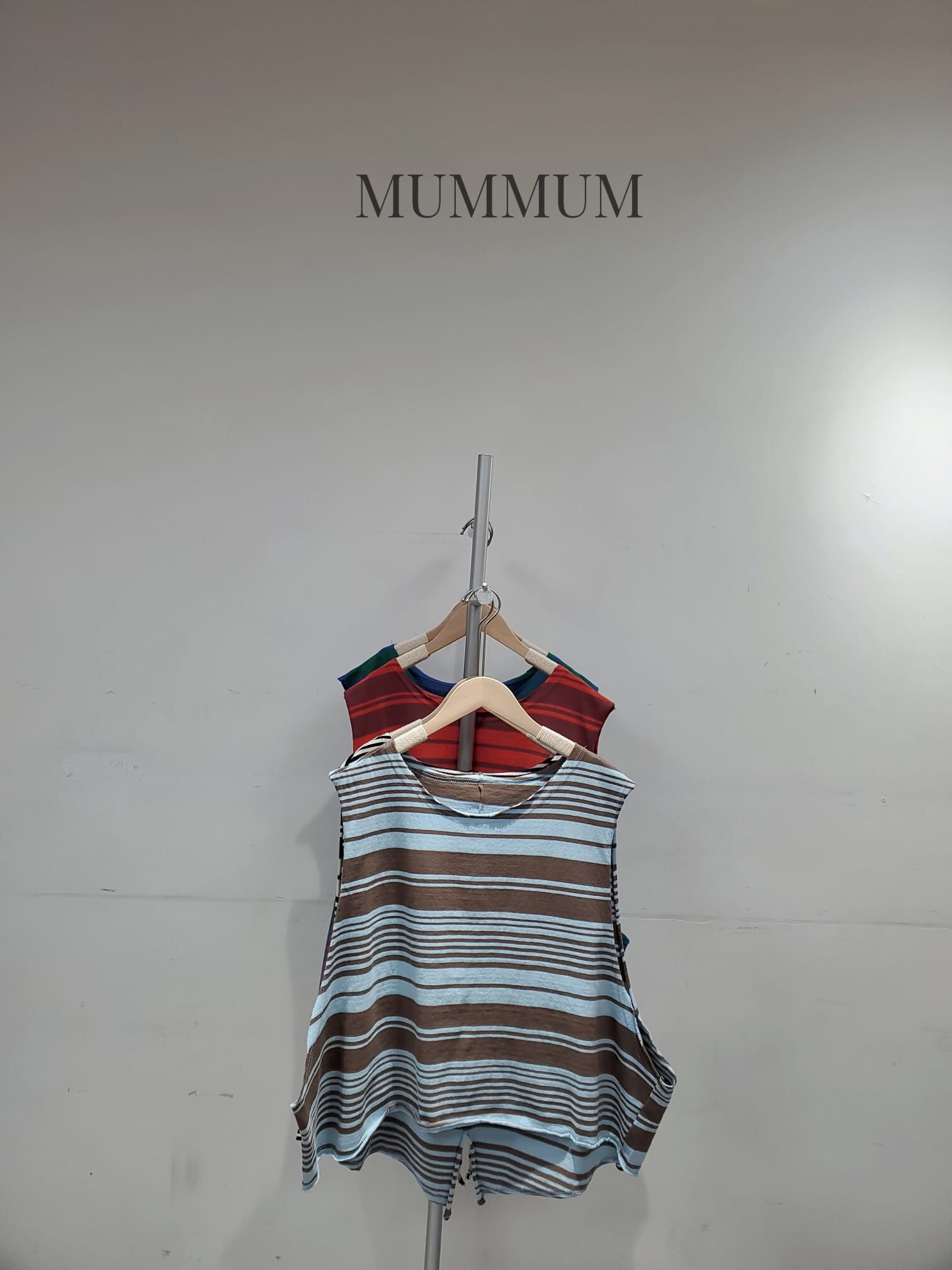 0213210a/花式間條兩色大口袖背心 60/60/23-25