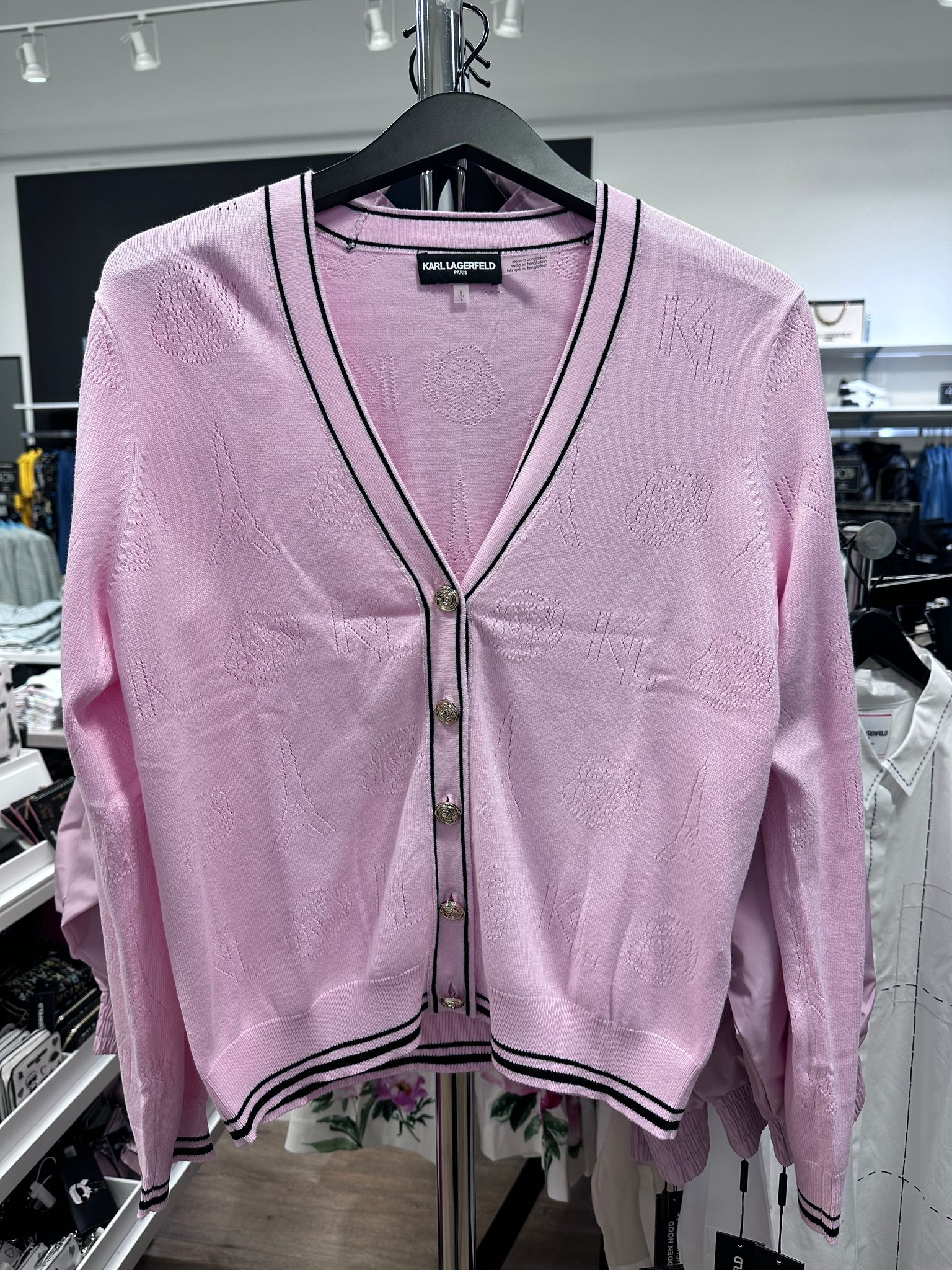 RT67 KL 粉紅色 薄針織外套 Perforated Cardigan