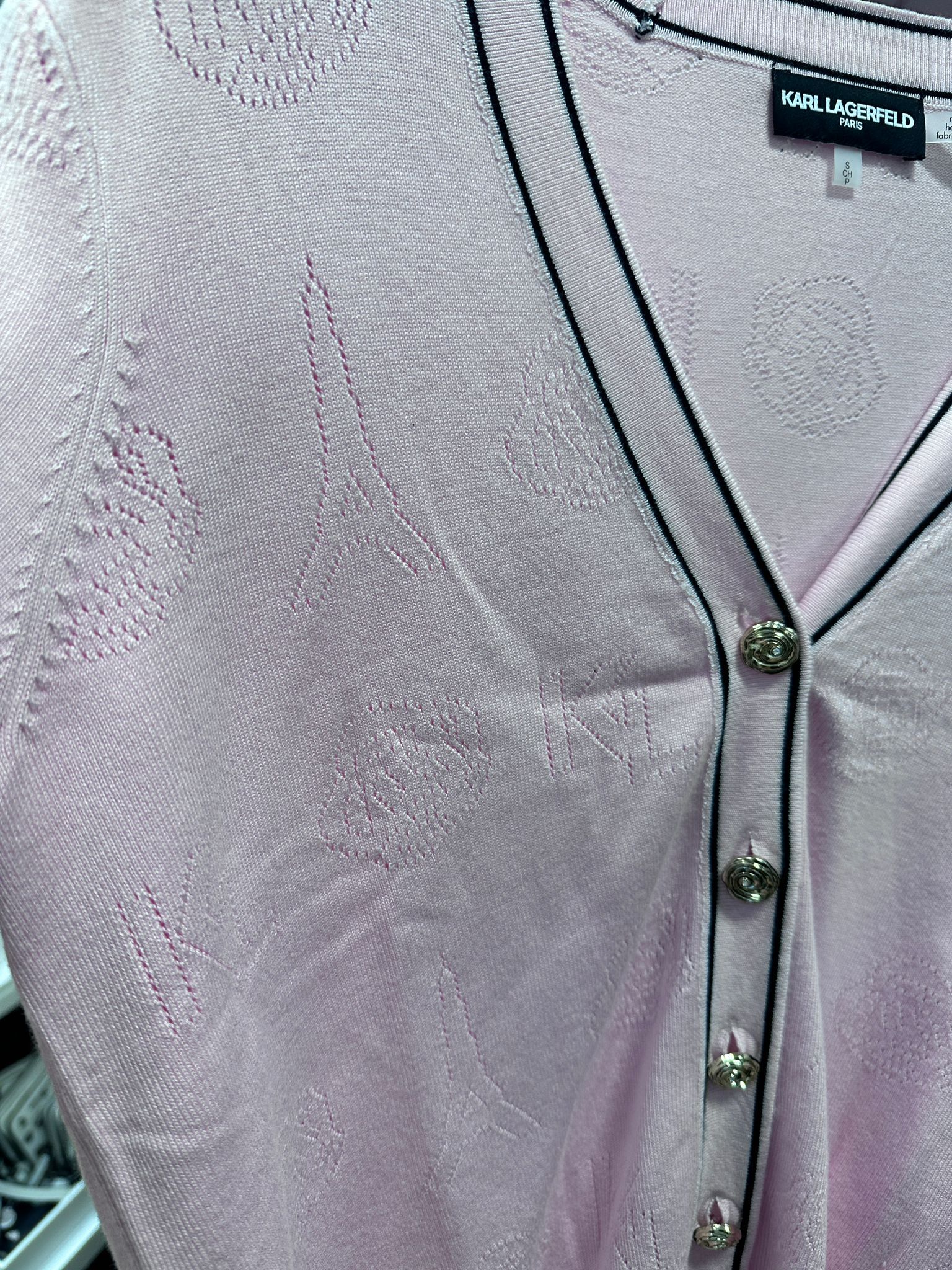 RT67 KL 粉紅色 薄針織外套 Perforated Cardigan