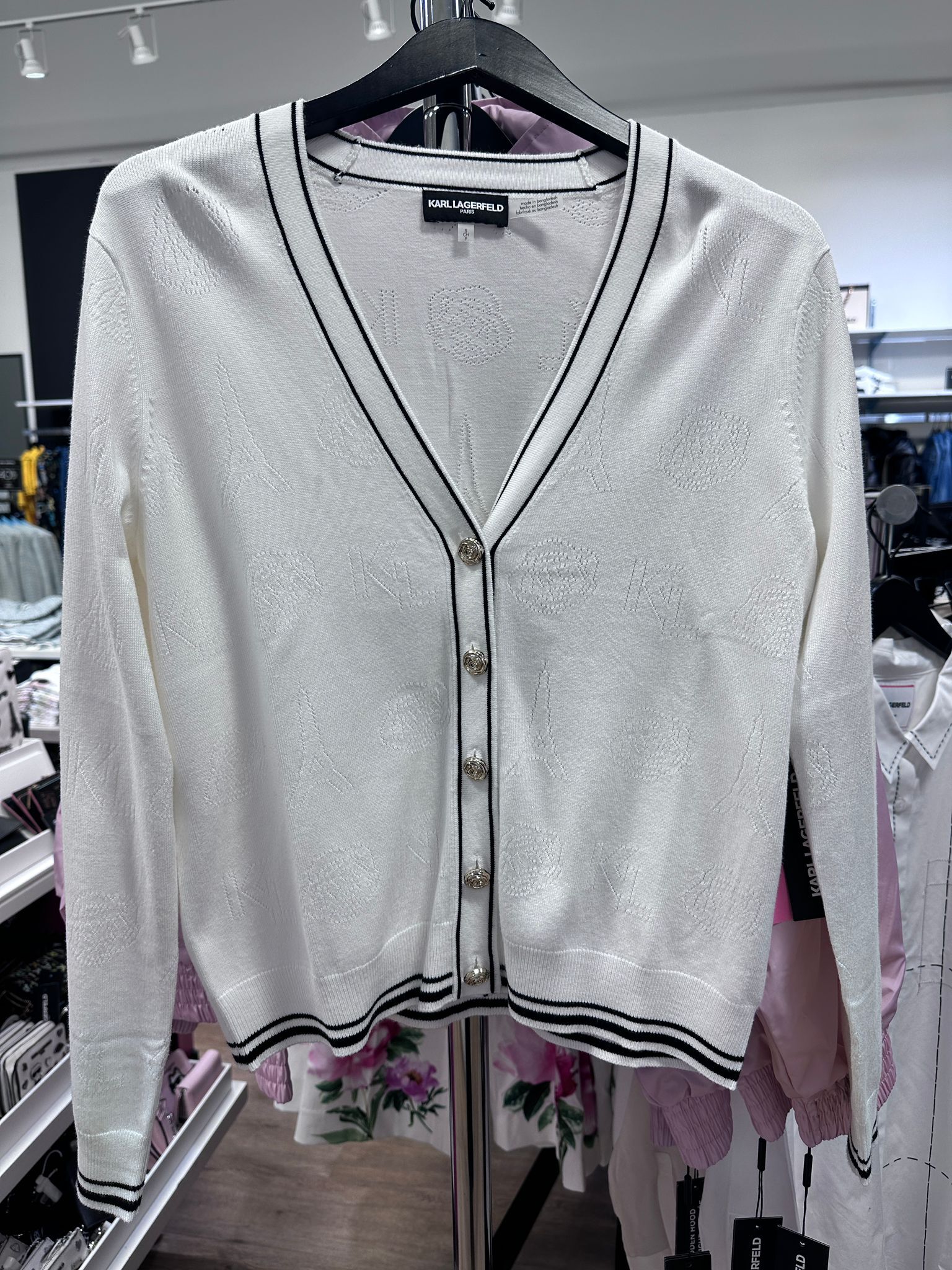 RT68 KL 白色 薄針織外套 Perforated Cardigan