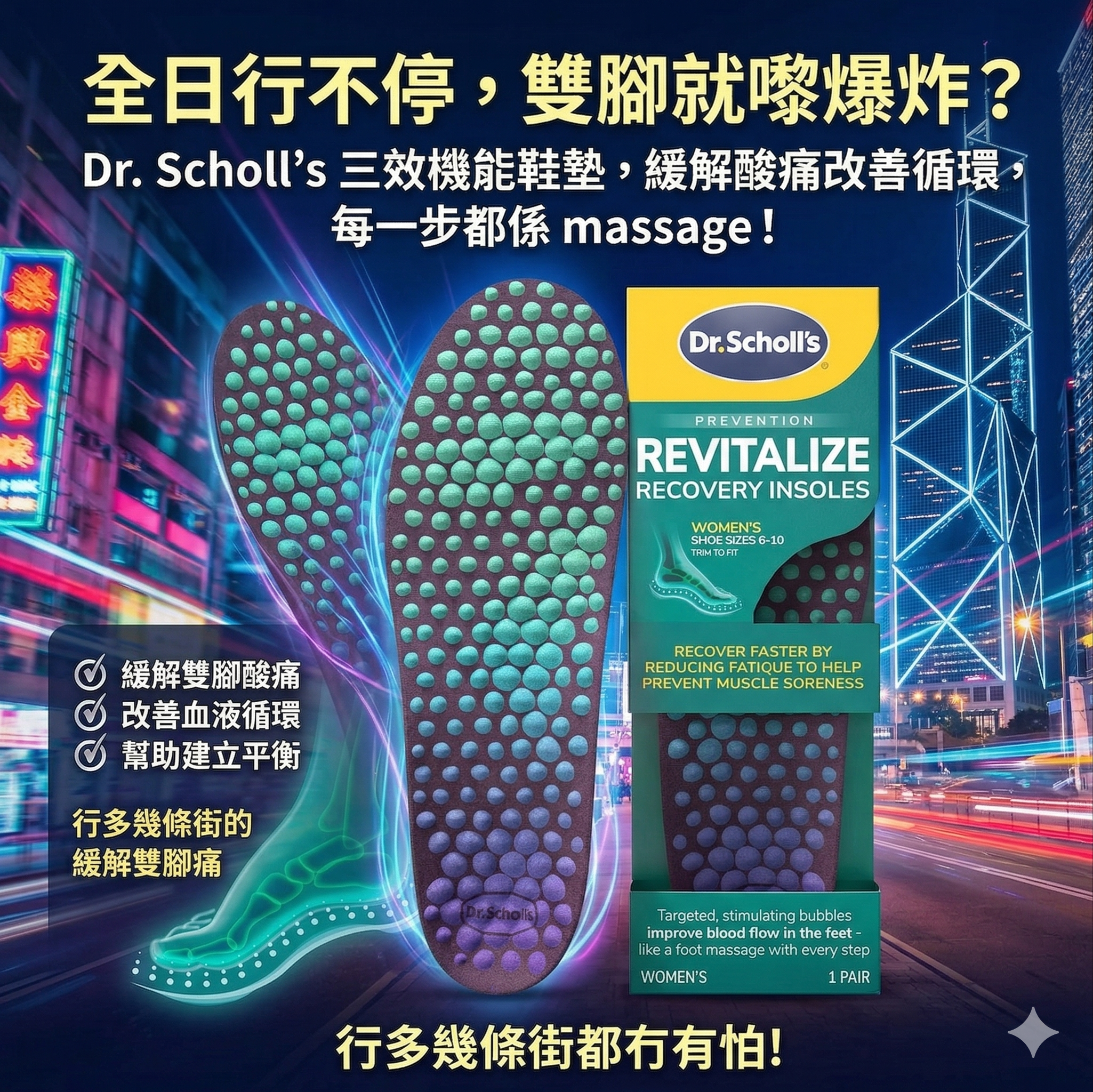 【預購】H032618 Dr. Scholl's  三效修復機能鞋墊