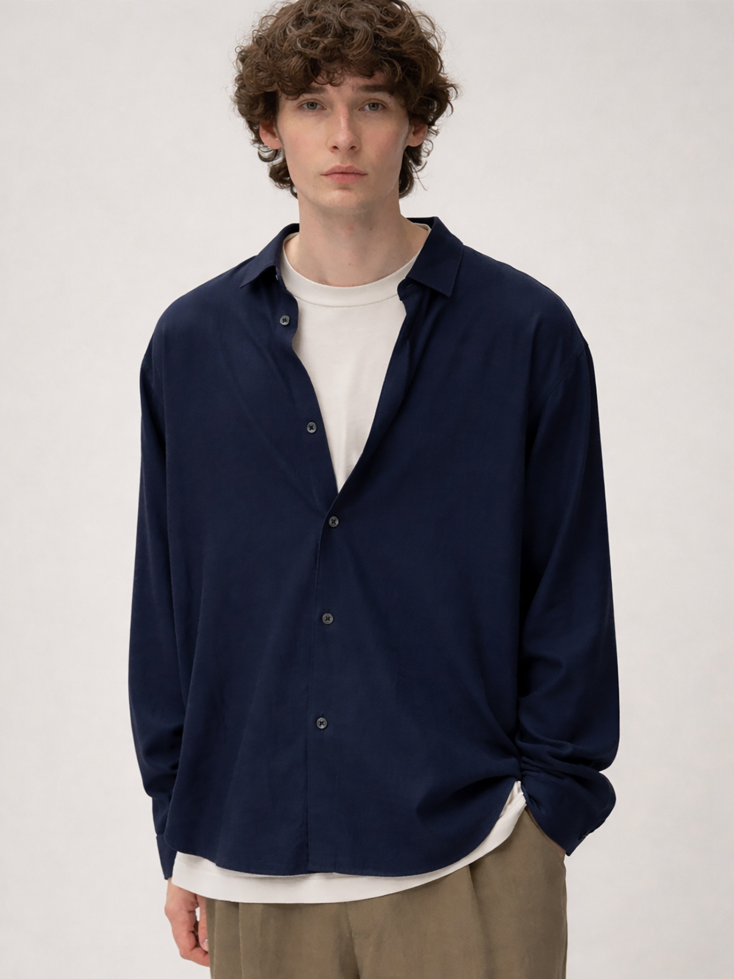ATON Cotton Silk Viera Loose Fit Shirt
